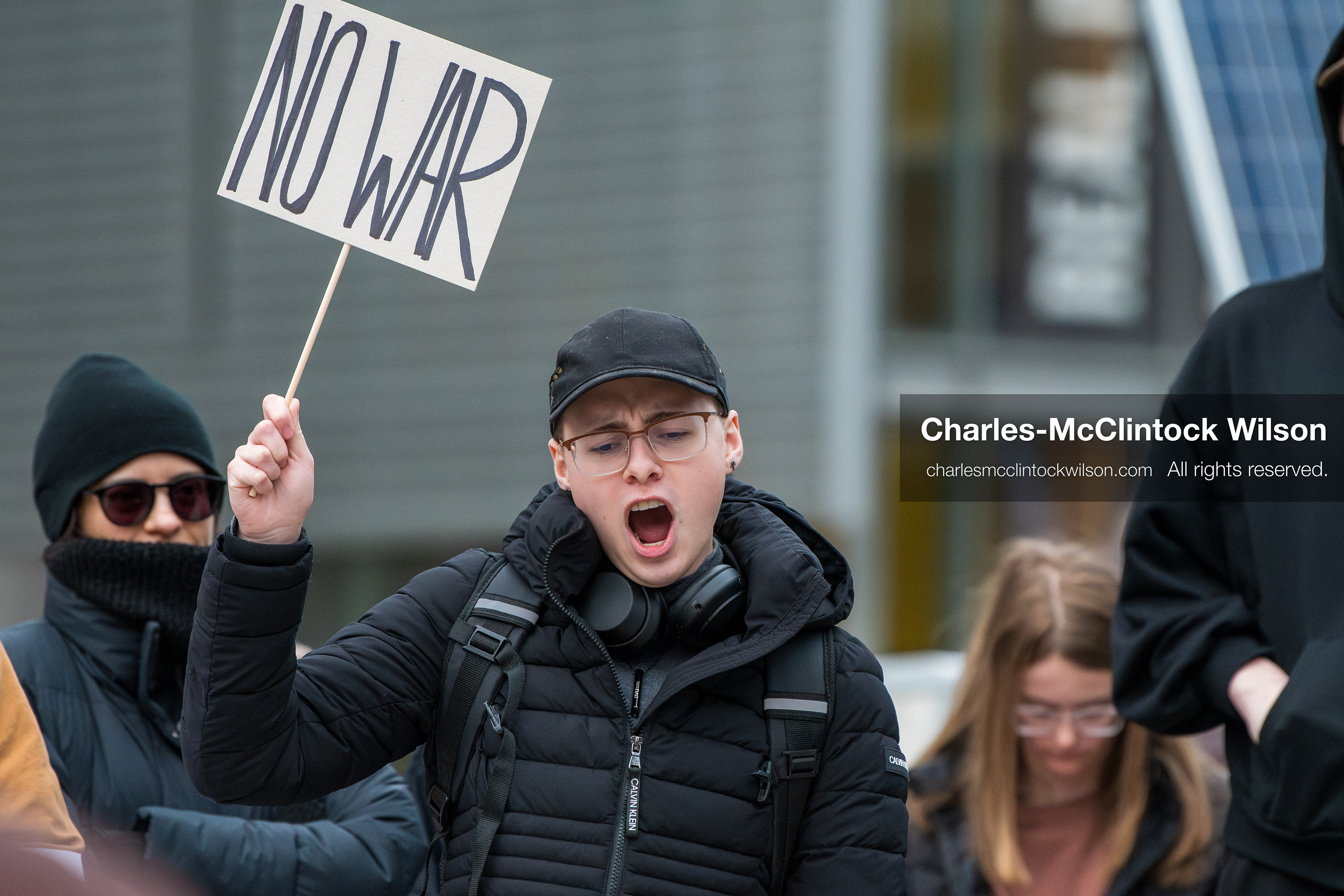 January 3, 2026, Salt Lake City, Utah, USA: A protester holds a sign during a demonstration against US action in Venezuela outside the Wallace Federal Building in Salt Lake City, Utah. The protest was part of a nationwide mobilization responding to recent military developments. (Credit Image: (c) Charles‑McClintock Wilson/ZUMA Press Wire)