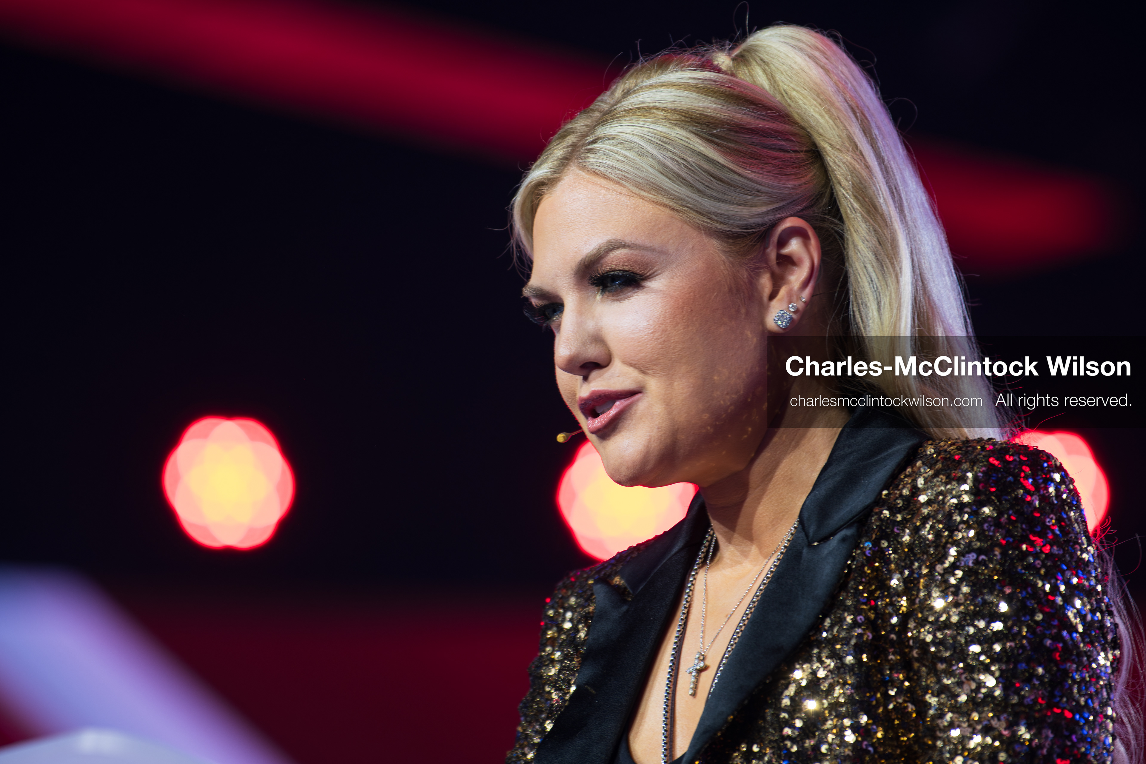 December 18, 2025, Phoenix, Arizona, USA: Mrs. Erika Kirk, CEO of Turning Point USA, speaks during Day One of Turning Point USA’s AmericaFest 2025 at the Phoenix Convention Center in Phoenix, Arizona.   (Credit Image: © Charles‑McClintock Wilson/ZUMA Press Wire)