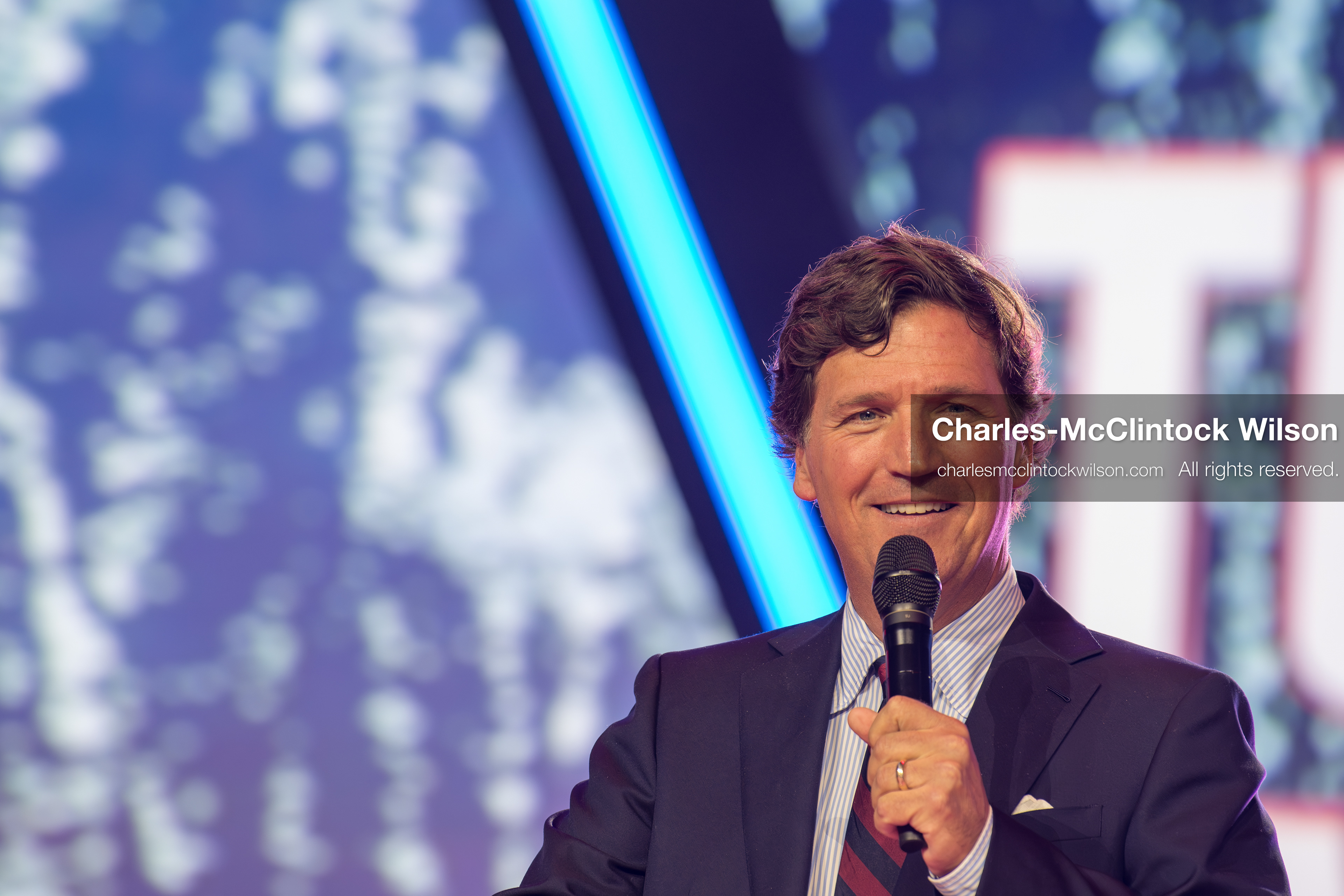 December 18, 2025, Phoenix, Arizona, USA: Tucker Carlson speaks on Day One of Turning Point USA’s AmericaFest 2025 at the Phoenix Convention Center in Phoenix, Arizona.   (Credit Image: © Charles‑McClintock Wilson/ZUMA Press Wire)