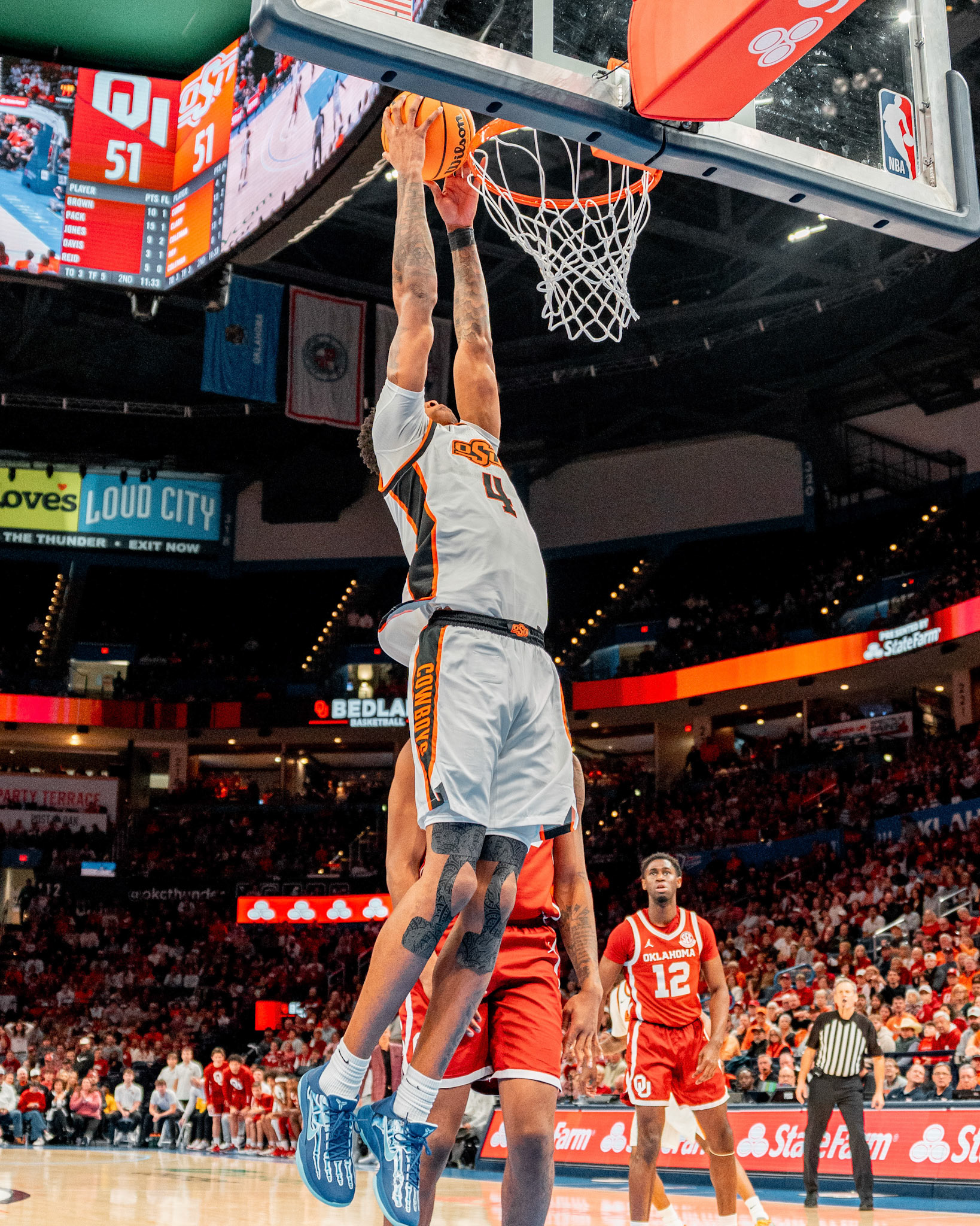 Image Taken at OkState vs Oklahoma, 13, 12, 2025, Paycom Center, Oklahoma City Oklahoma. Carson Skidmore/OSU Athletics