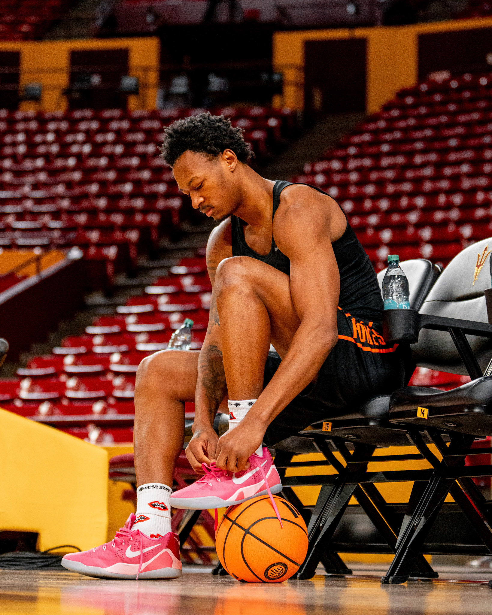 Image Taken at Oklahoma State Mens Basketball at Arizona State University, 10, 02, 2026, Desert Financial Arena, Tempe, Arizona. Carson Skidmore/OSU Athletics