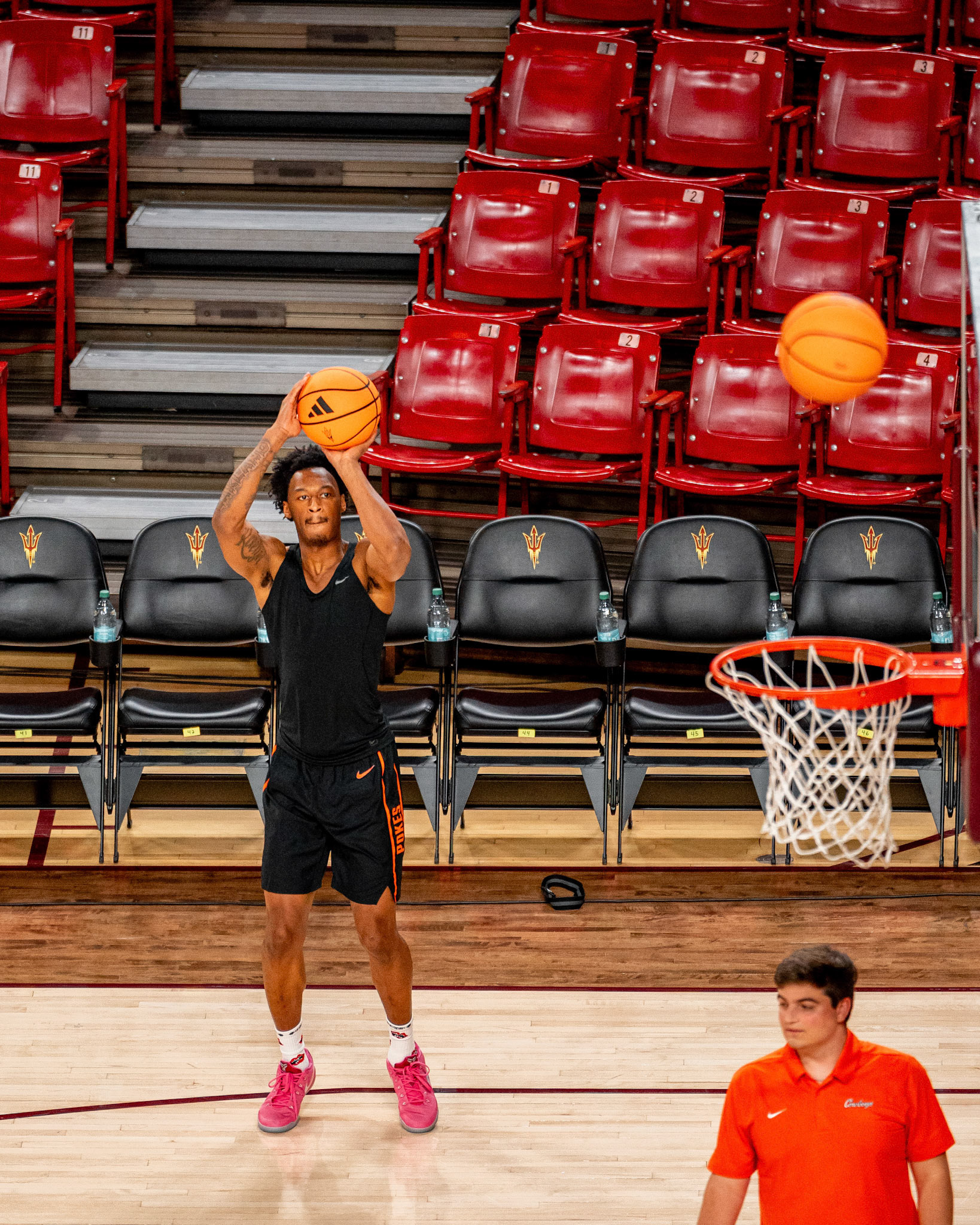 Image Taken at Oklahoma State Mens Basketball at Arizona State University, 10, 02, 2026, Desert Financial Arena, Tempe, Arizona. Carson Skidmore/OSU Athletics