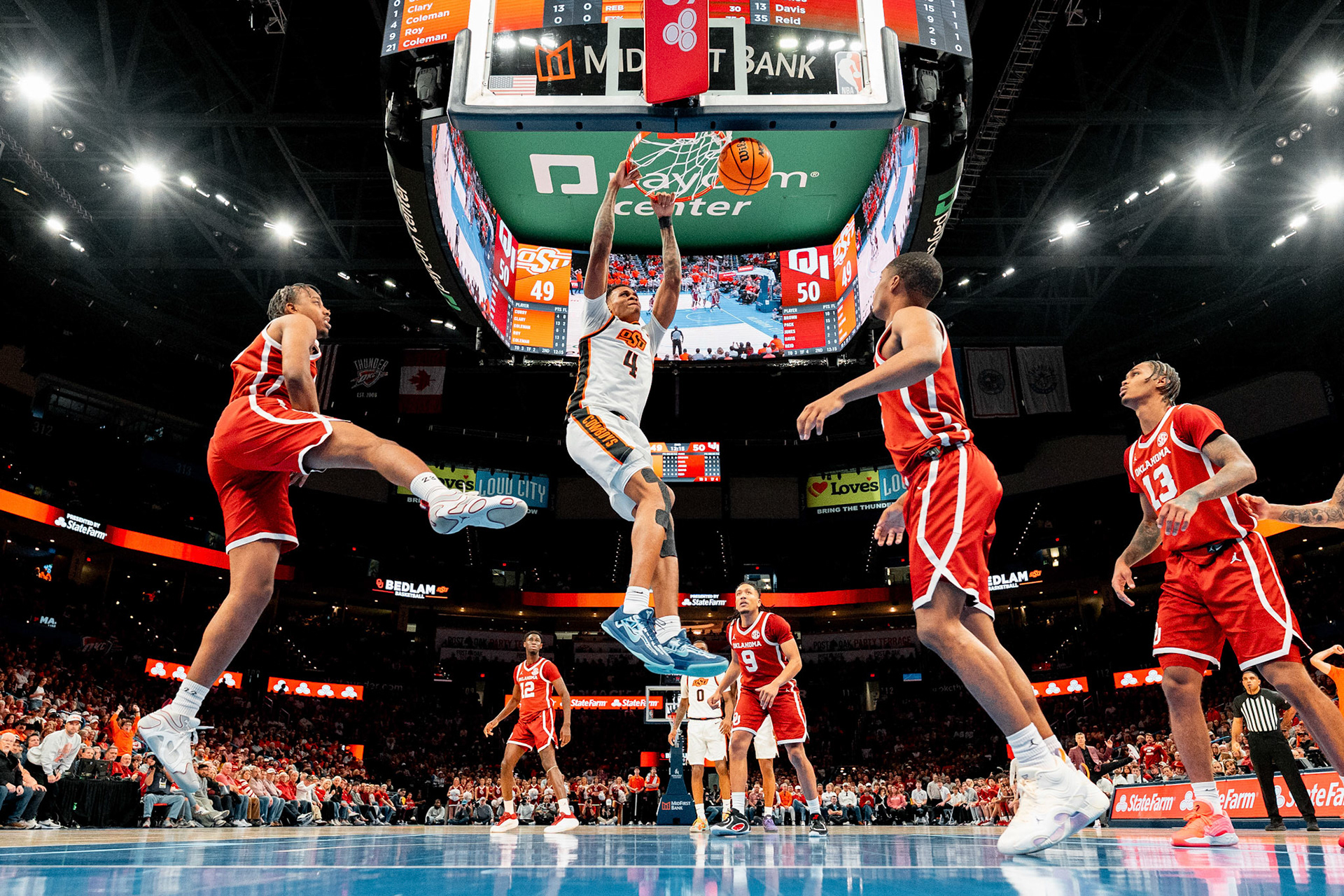 Image Taken at OkState vs Oklahoma, 13, 12, 2025, Paycom Center, Oklahoma City Oklahoma. Carson Skidmore/OSU Athletics