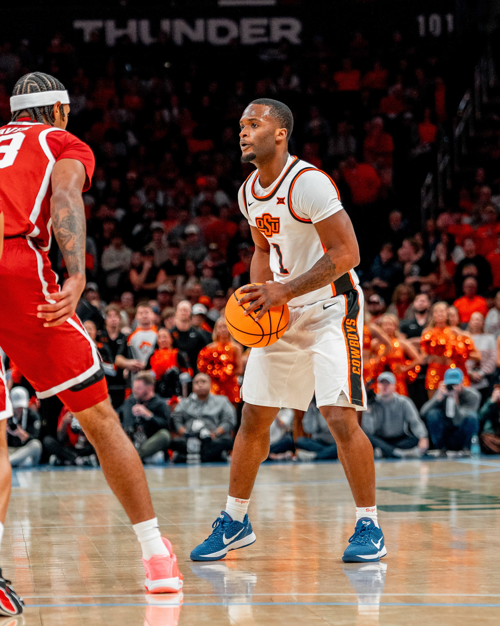 Image Taken at OkState vs Oklahoma, 13, 12, 2025, Paycom Center, Oklahoma City Oklahoma. Carson Skidmore/OSU Athletics