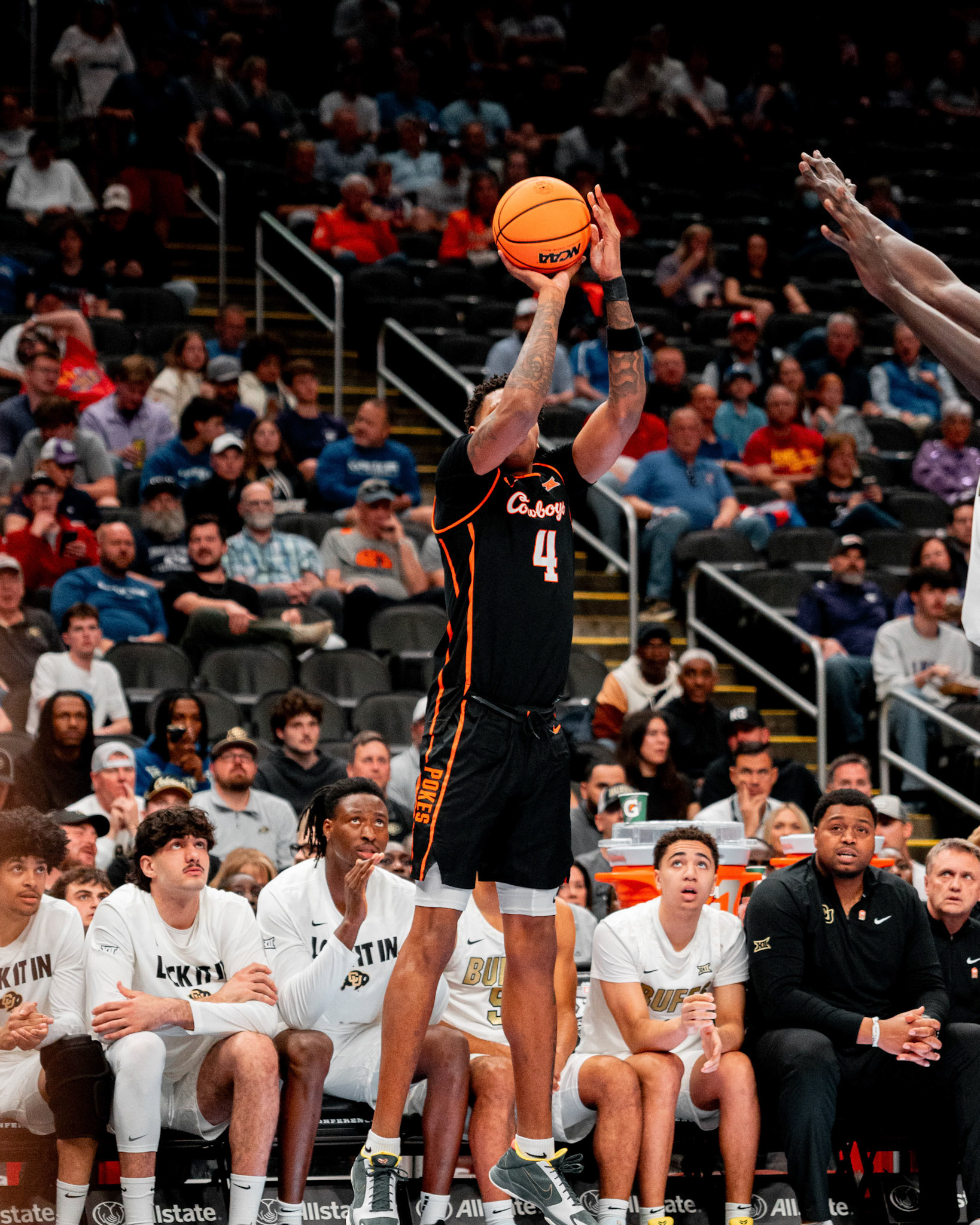 Image Taken at 2026 Phillips 66 Big 12 Men's Basketball Tournament, 11, 03, 2026, T-Mobile Center, Kansas City Missouri. Carson Skidmore/OSU Athletics