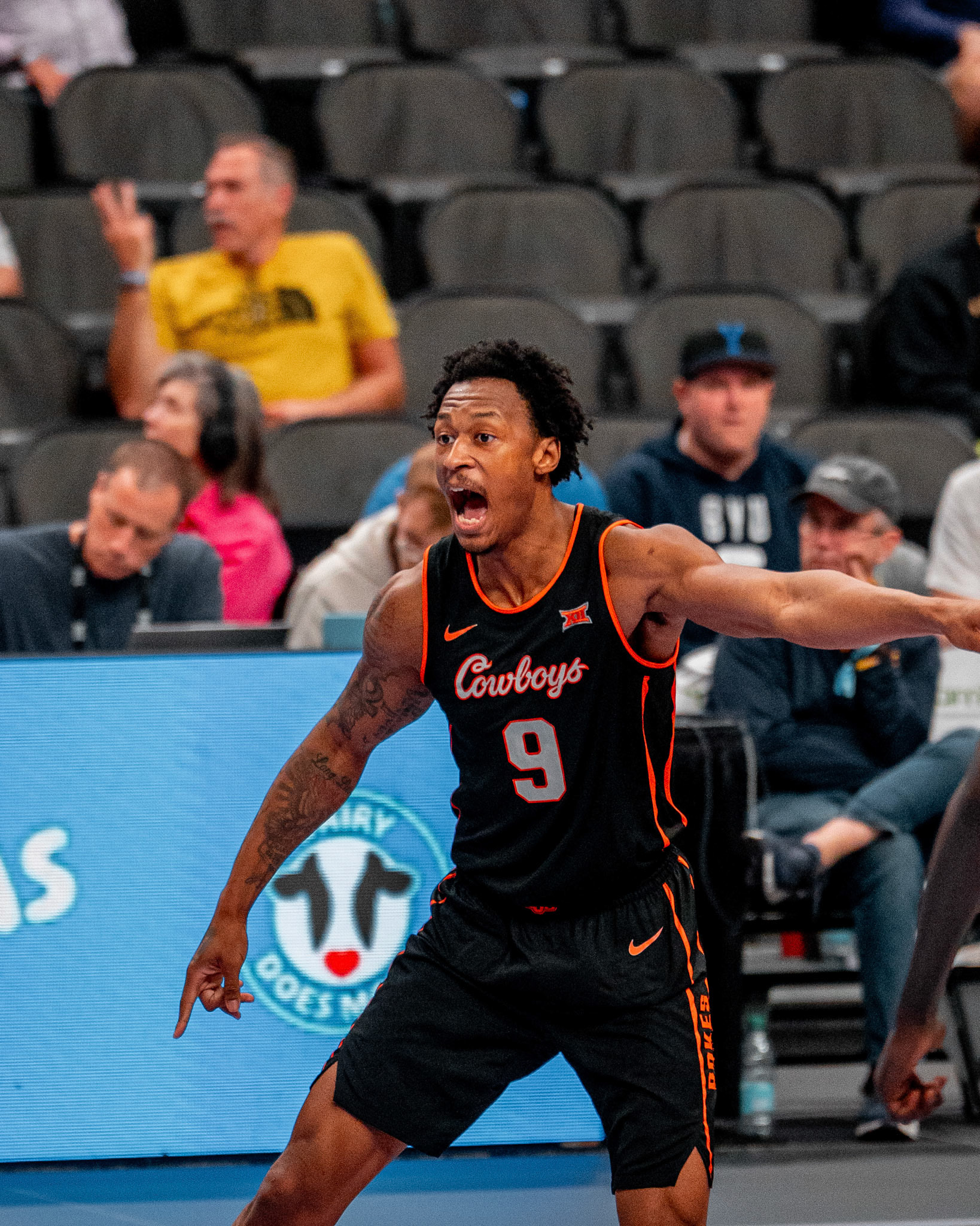 Image Taken at 2026 Phillips 66 Big 12 Men's Basketball Tournament, 11, 03, 2026, T-Mobile Center, Kansas City Missouri. Carson Skidmore/OSU Athletics