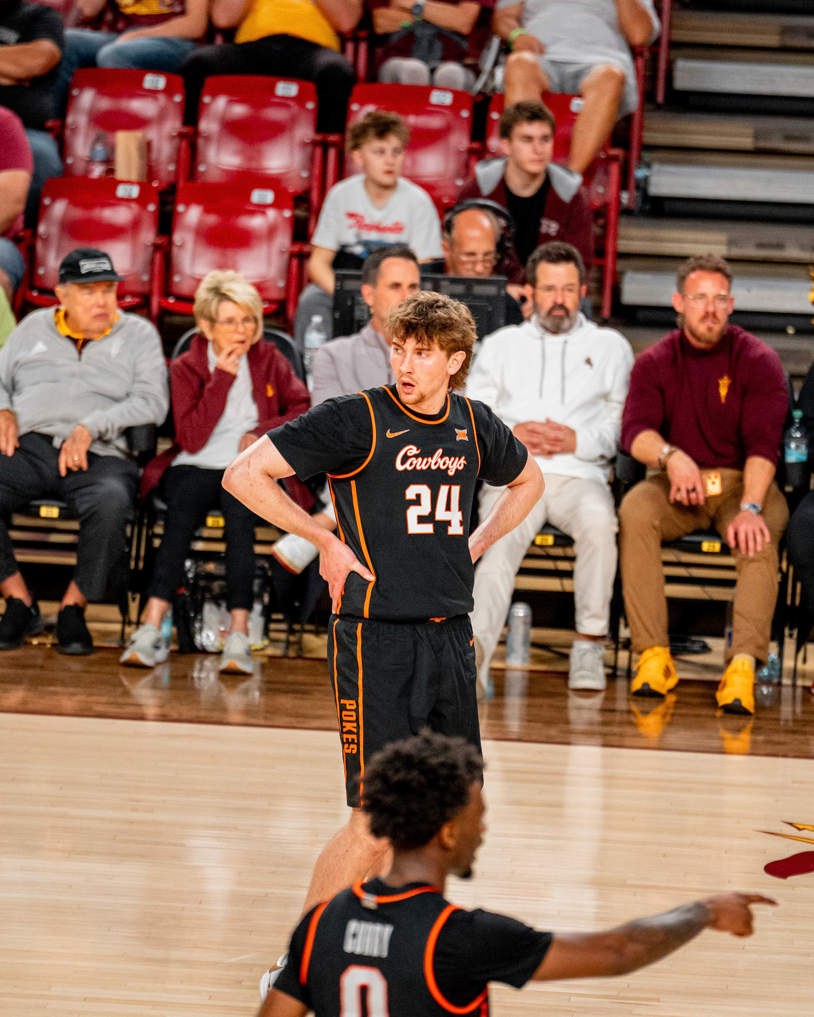 Image Taken at Oklahoma State Mens Basketball at Arizona State University, 10, 02, 2026, Desert Financial Arena, Tempe, Arizona. Carson Skidmore/OSU Athletics