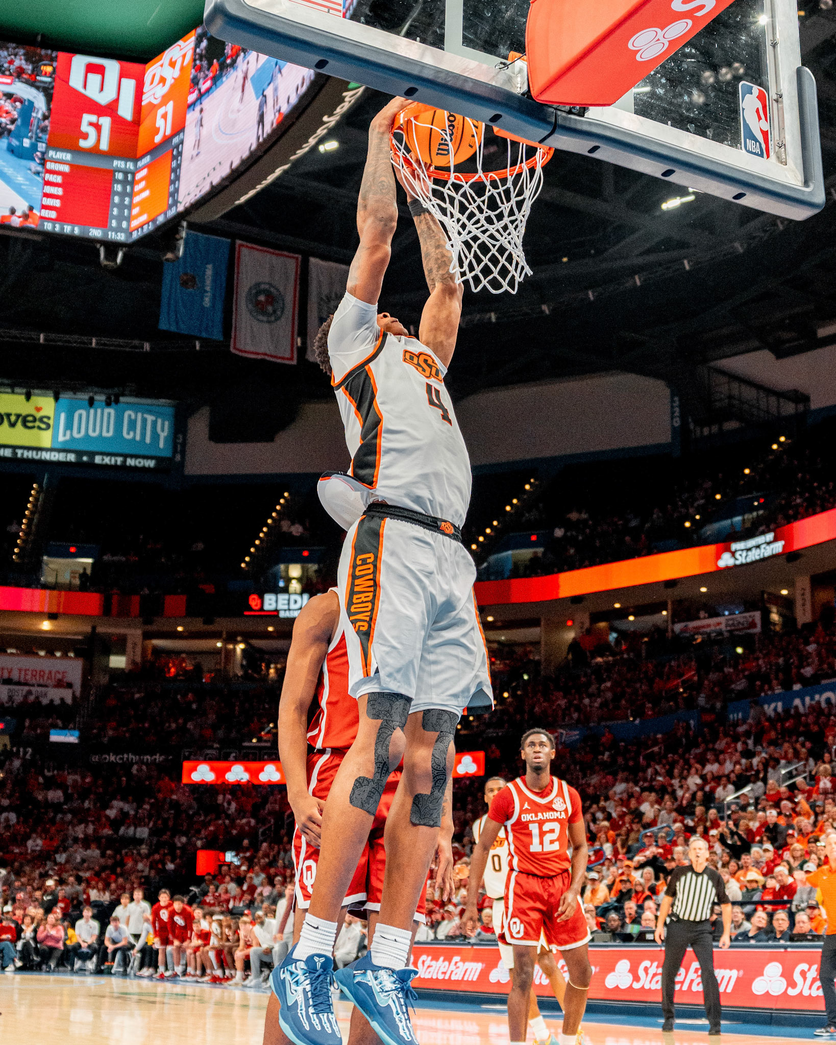 Image Taken at OkState vs Oklahoma, 13, 12, 2025, Paycom Center, Oklahoma City Oklahoma. Carson Skidmore/OSU Athletics