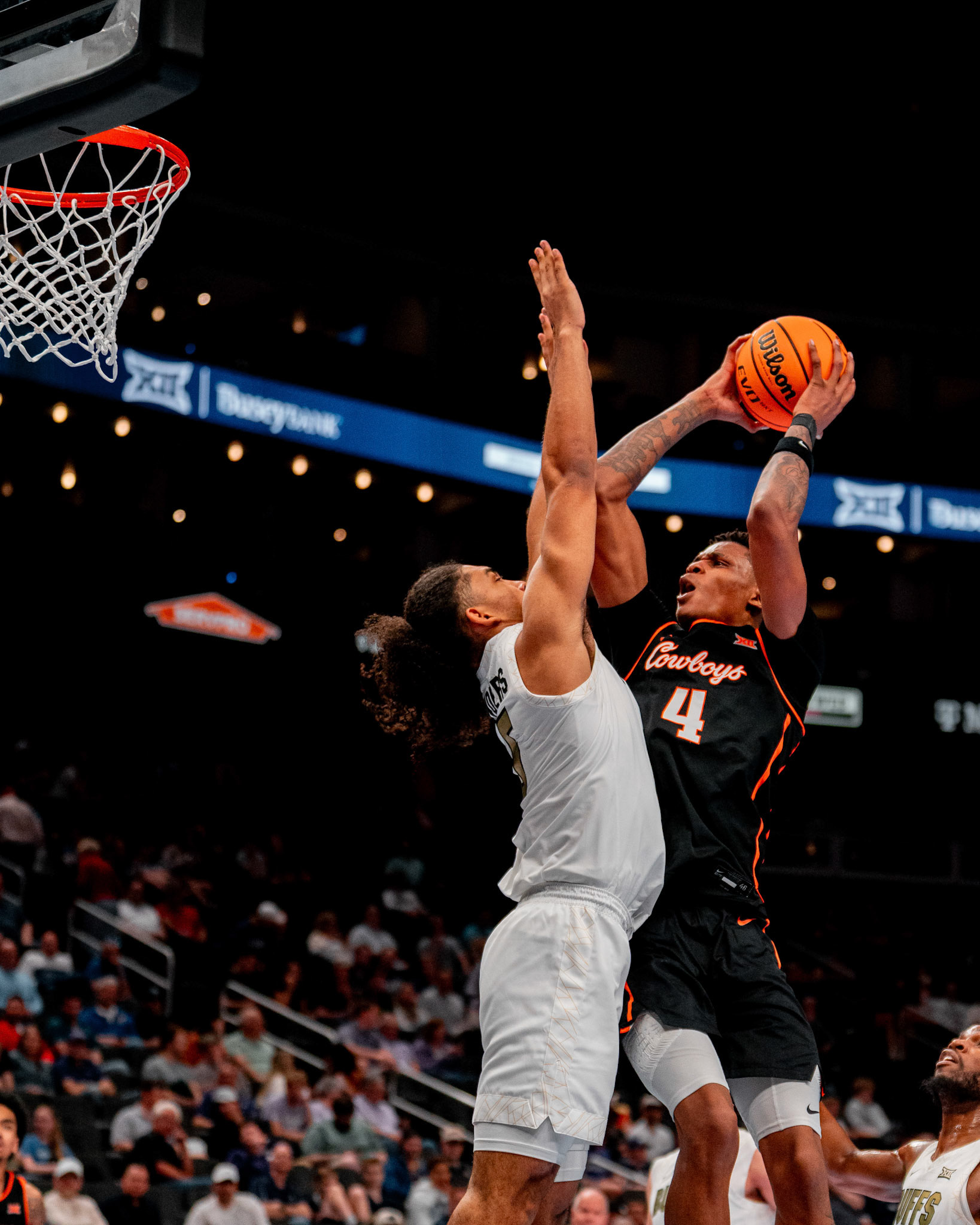 Image Taken at 2026 Phillips 66 Big 12 Men's Basketball Tournament, 11, 03, 2026, T-Mobile Center, Kansas City Missouri. Carson Skidmore/OSU Athletics