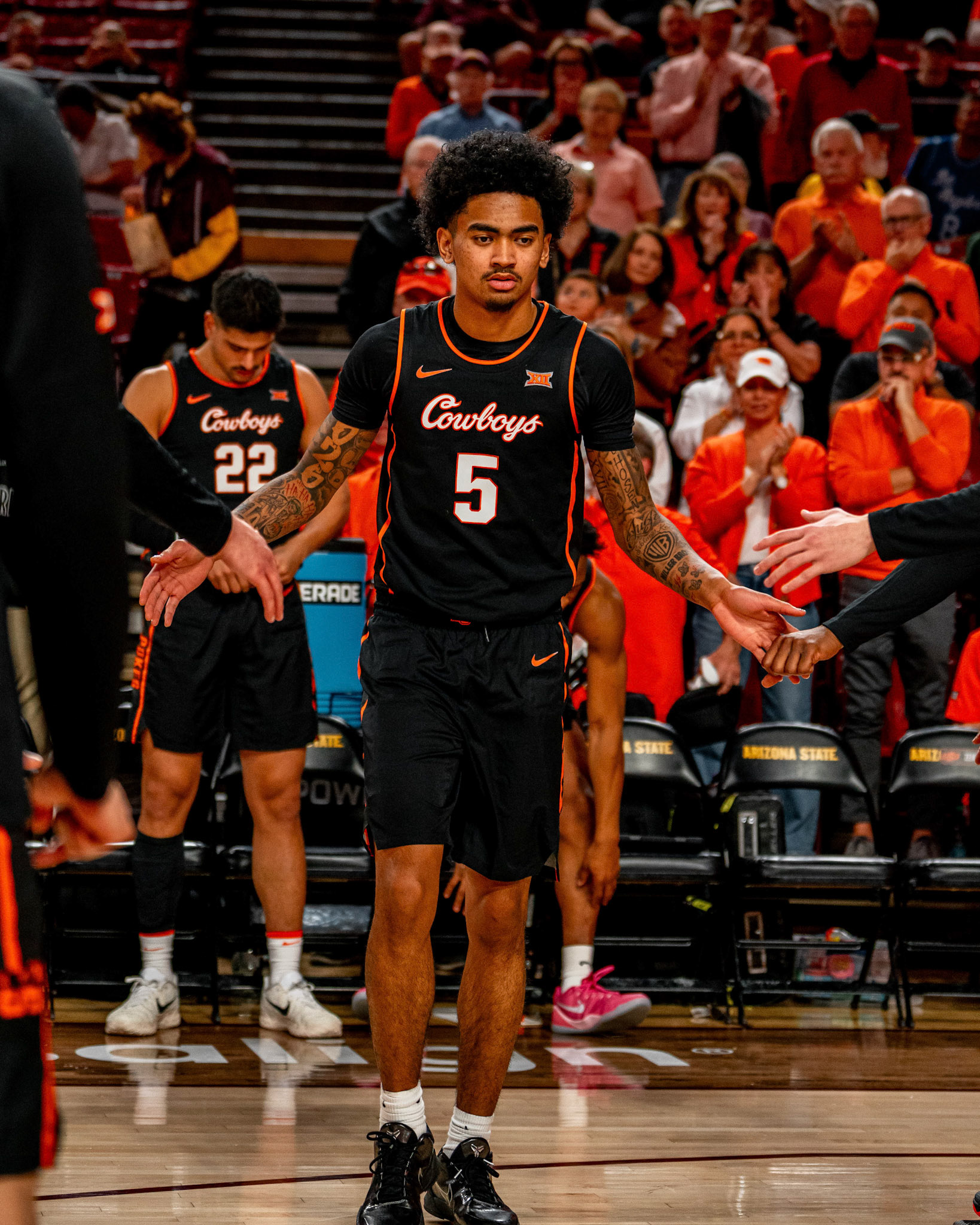 Image Taken at Oklahoma State Mens Basketball at Arizona State University, 10, 02, 2026, Desert Financial Arena, Tempe, Arizona. Carson Skidmore/OSU Athletics