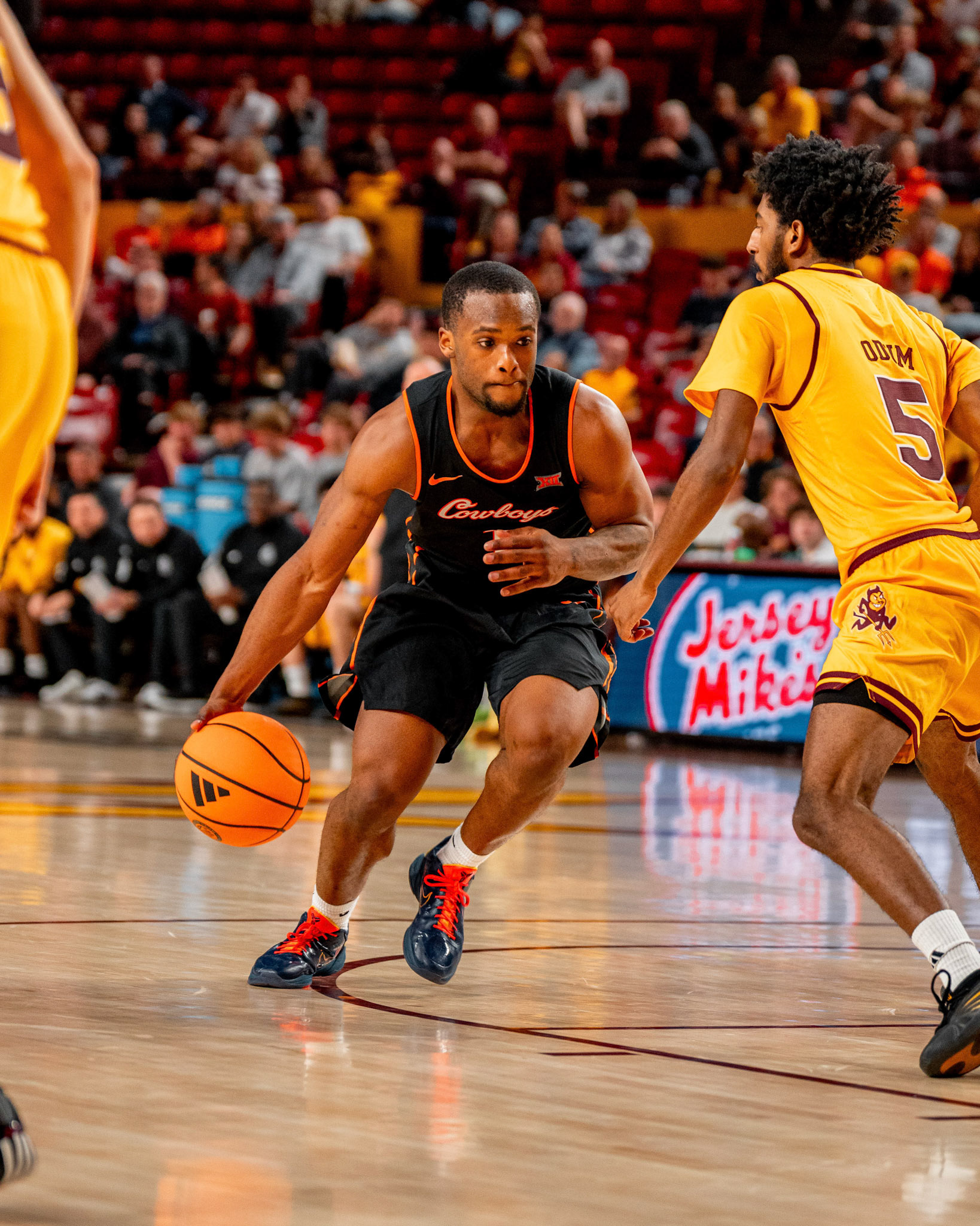 Image Taken at Oklahoma State Mens Basketball at Arizona State University, 10, 02, 2026, Desert Financial Arena, Tempe, Arizona. Carson Skidmore/OSU Athletics