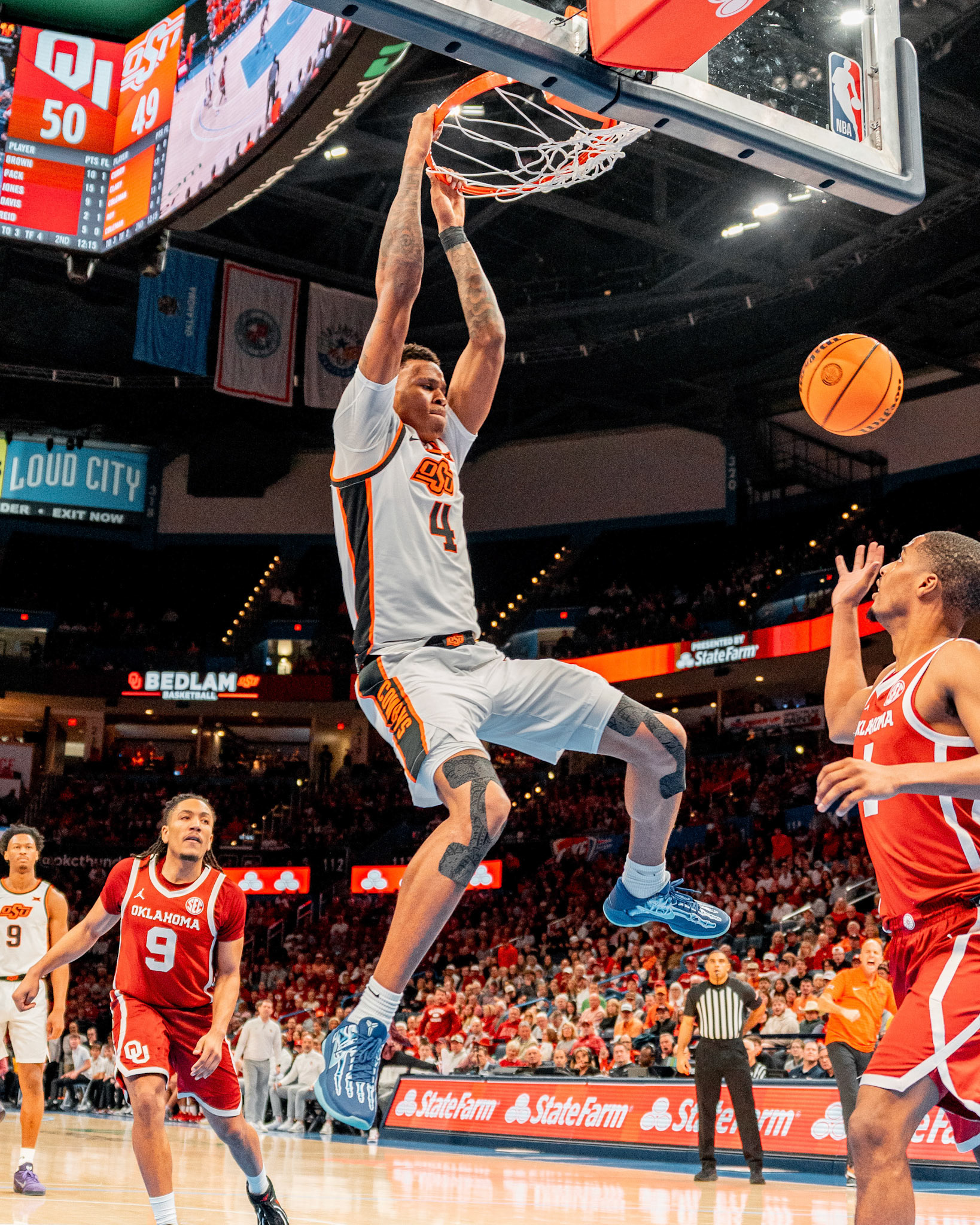 Image Taken at OkState vs Oklahoma, 13, 12, 2025, Paycom Center, Oklahoma City Oklahoma. Carson Skidmore/OSU Athletics