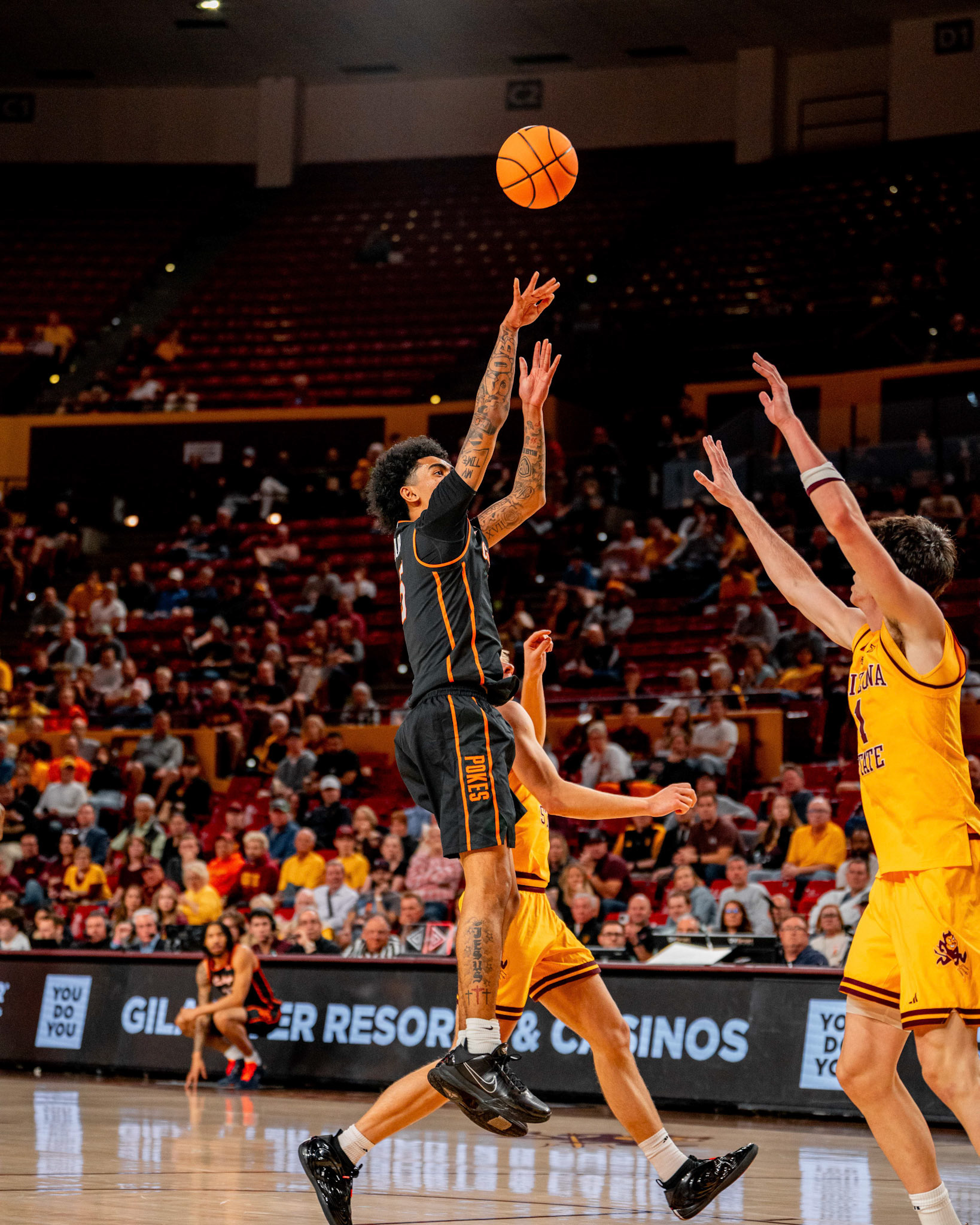 Image Taken at Oklahoma State Mens Basketball at Arizona State University, 10, 02, 2026, Desert Financial Arena, Tempe, Arizona. Carson Skidmore/OSU Athletics