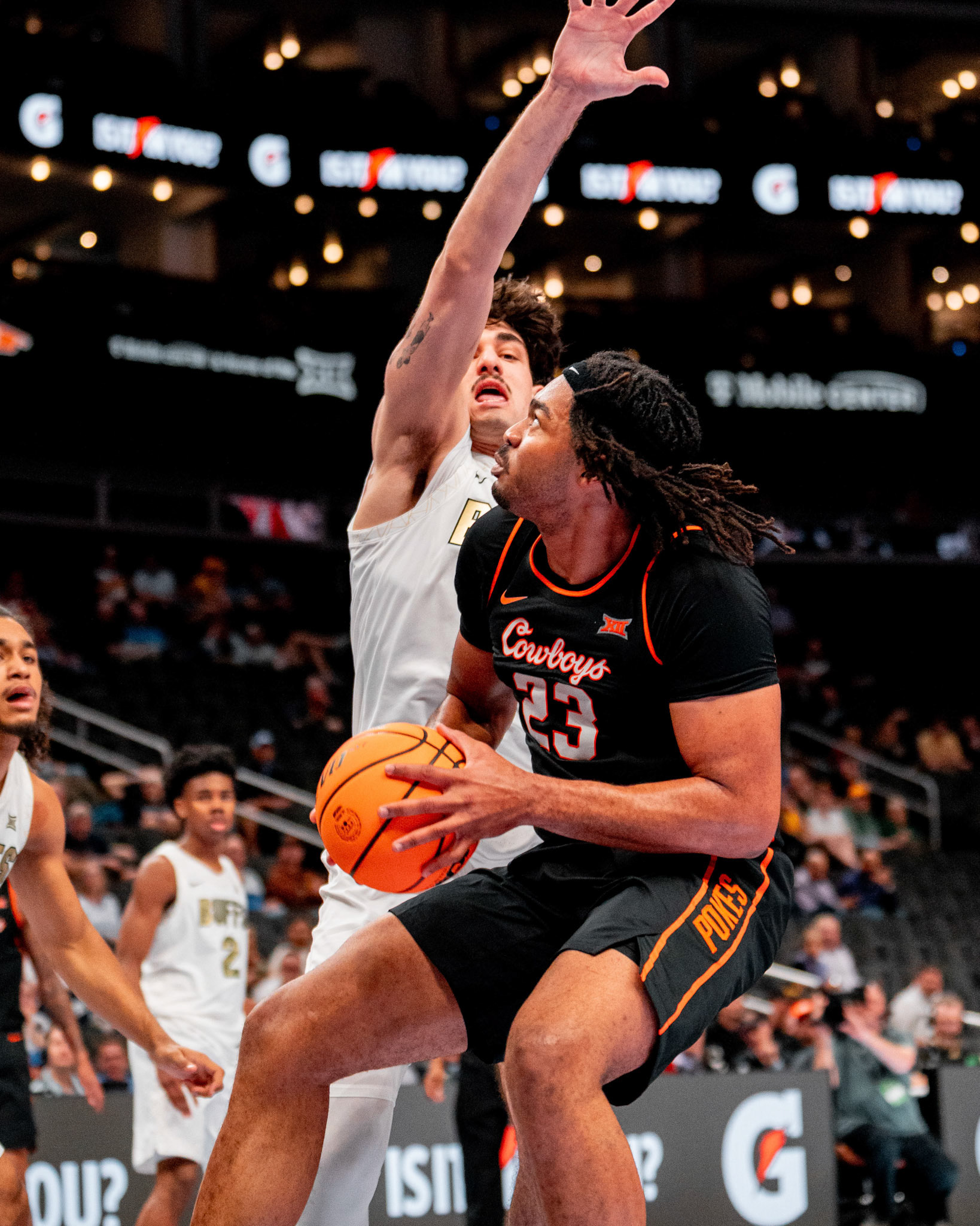 Image Taken at 2026 Phillips 66 Big 12 Men's Basketball Tournament, 11, 03, 2026, T-Mobile Center, Kansas City Missouri. Carson Skidmore/OSU Athletics