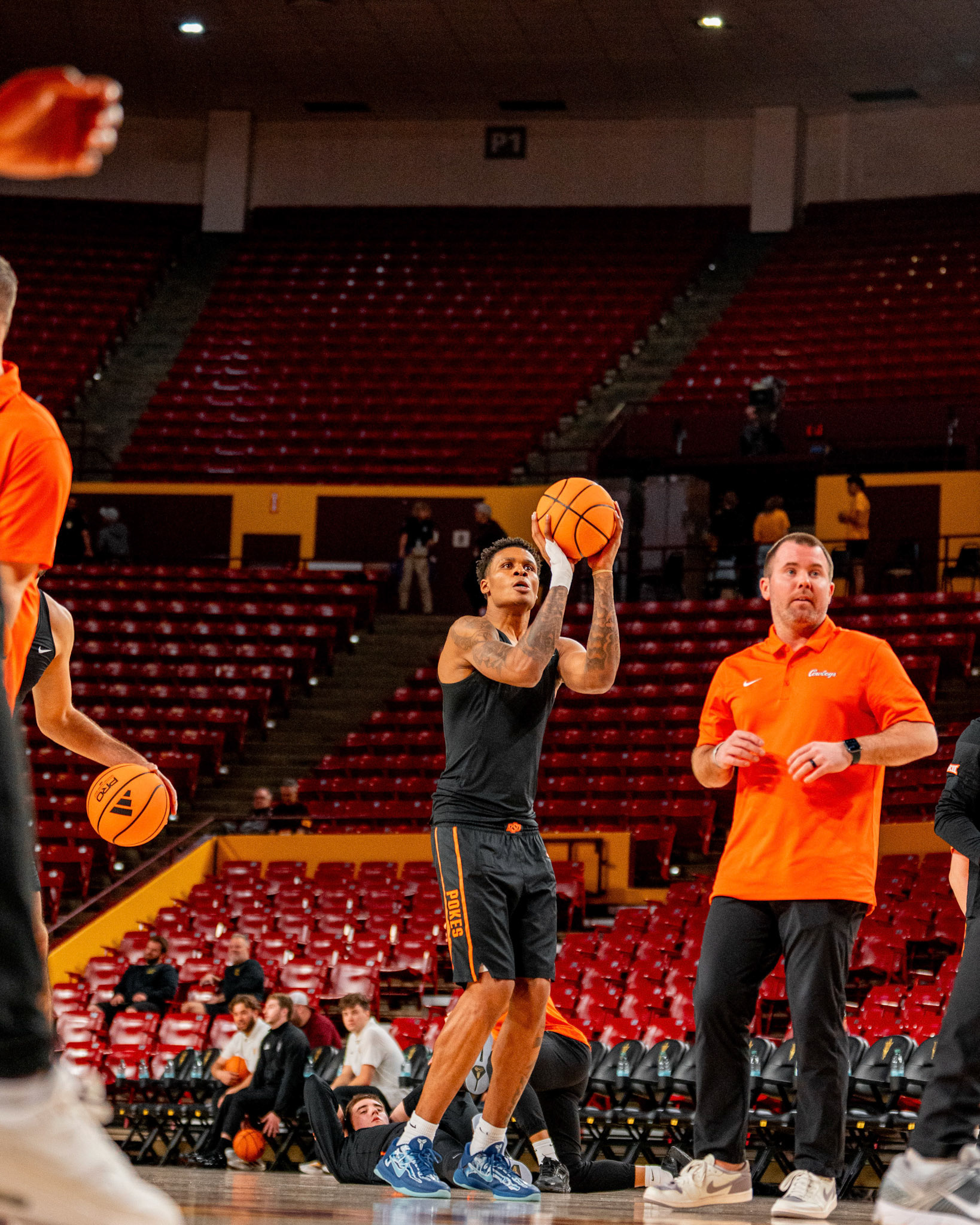 Image Taken at Oklahoma State Mens Basketball at Arizona State University, 10, 02, 2026, Desert Financial Arena, Tempe, Arizona. Carson Skidmore/OSU Athletics