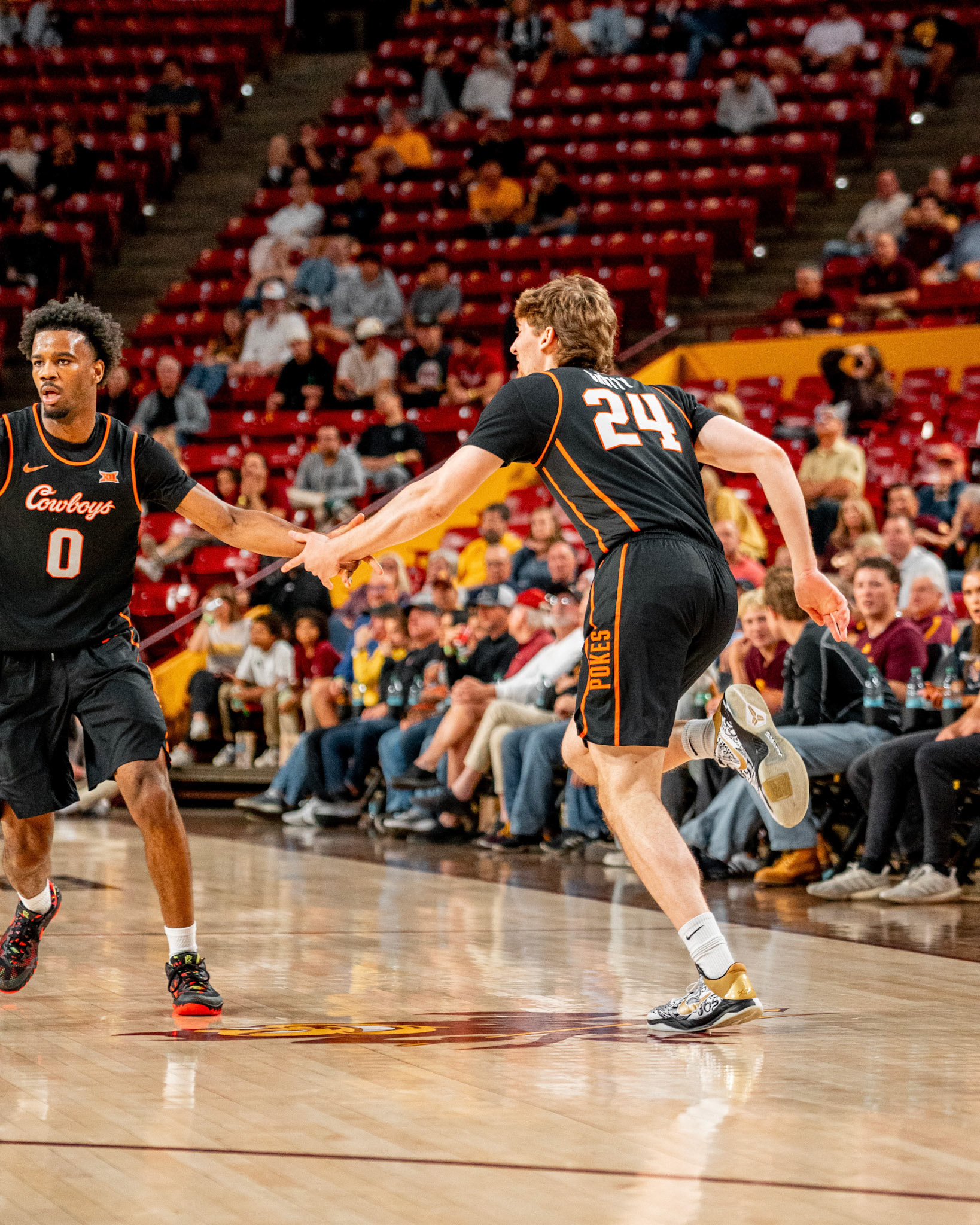 Image Taken at Oklahoma State Mens Basketball at Arizona State University, 10, 02, 2026, Desert Financial Arena, Tempe, Arizona. Carson Skidmore/OSU Athletics