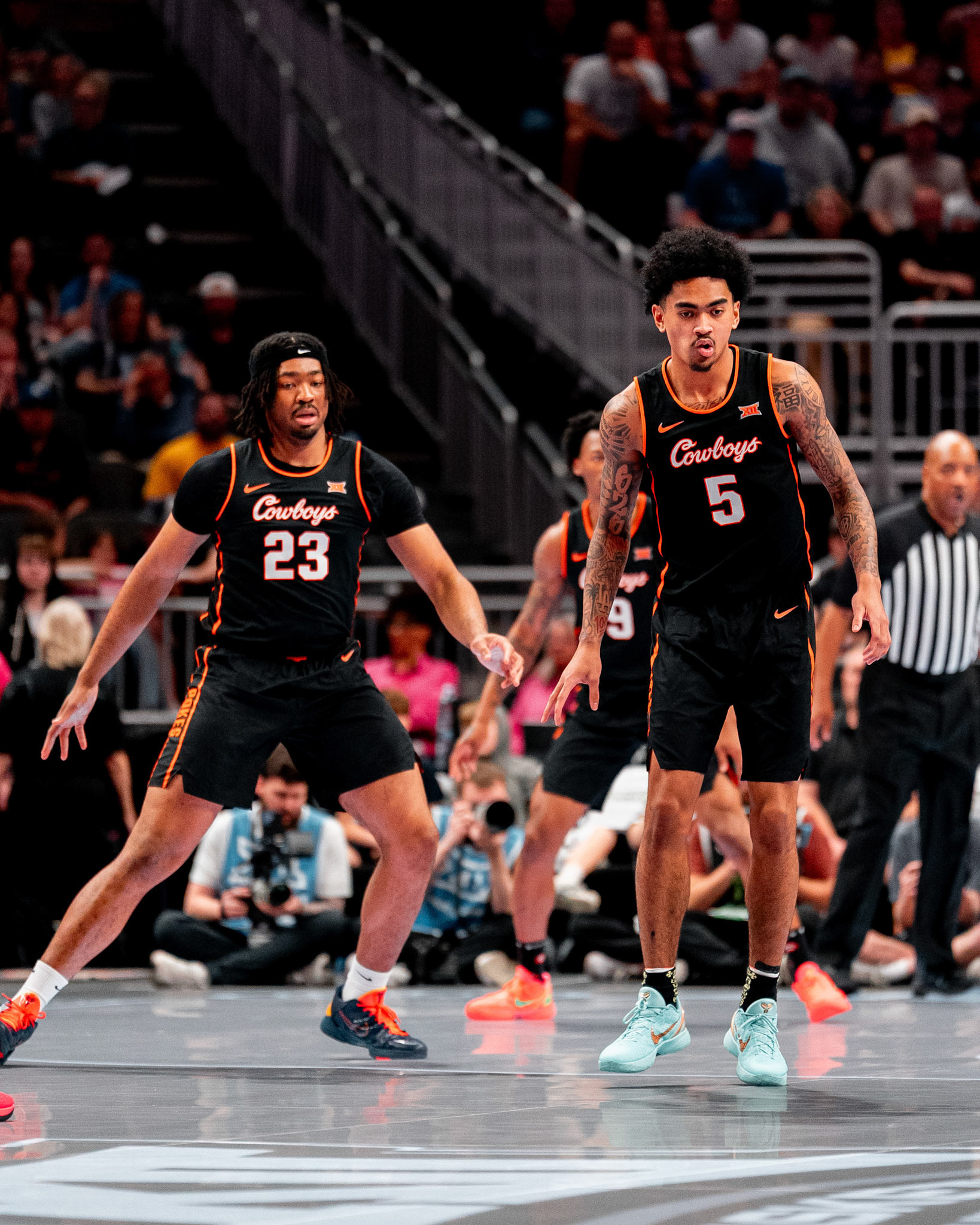 Image Taken at 2026 Phillips 66 Big 12 Men's Basketball Tournament, 11, 03, 2026, T-Mobile Center, Kansas City Missouri. Carson Skidmore/OSU Athletics