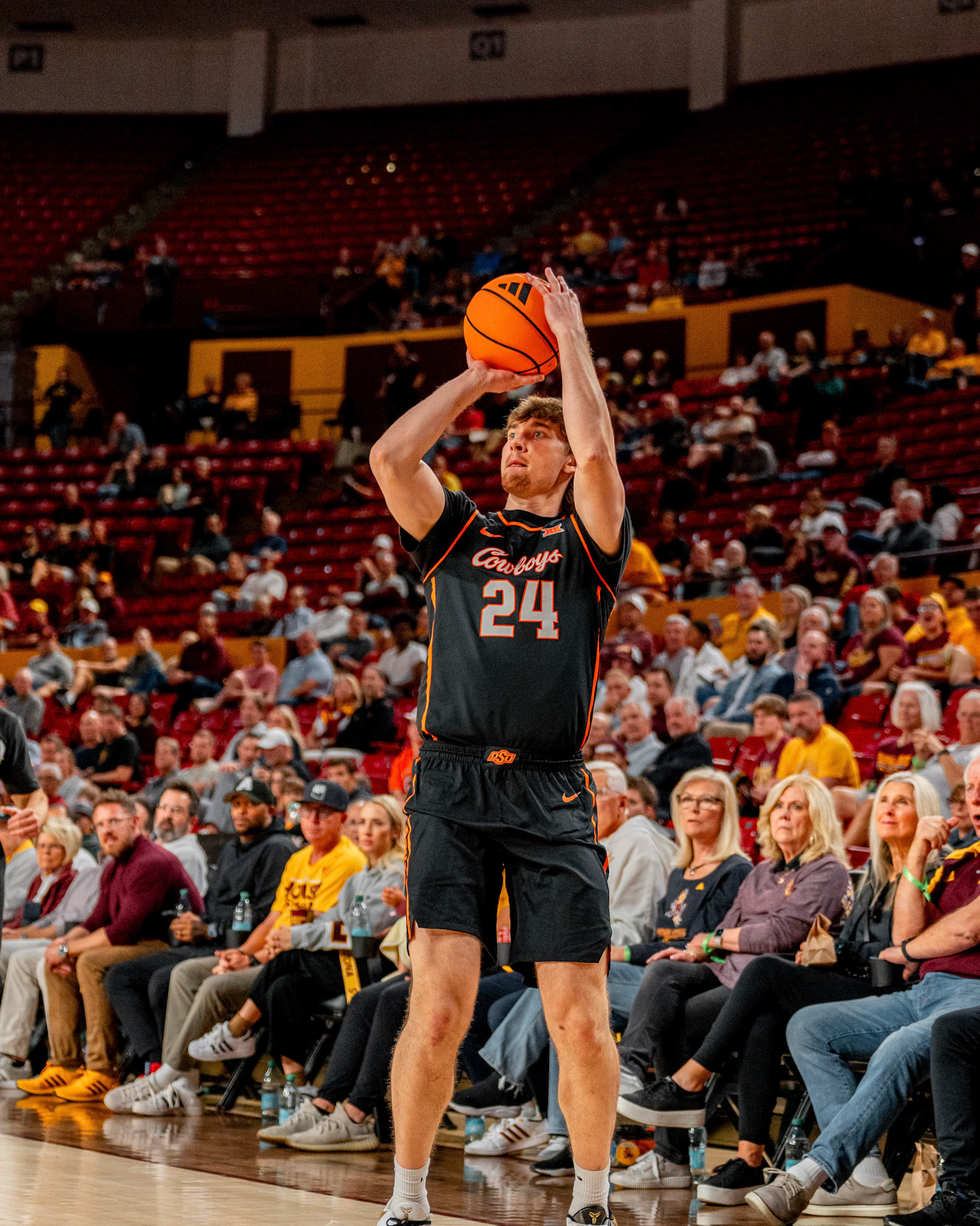 Image Taken at Oklahoma State Mens Basketball at Arizona State University, 10, 02, 2026, Desert Financial Arena, Tempe, Arizona. Carson Skidmore/OSU Athletics