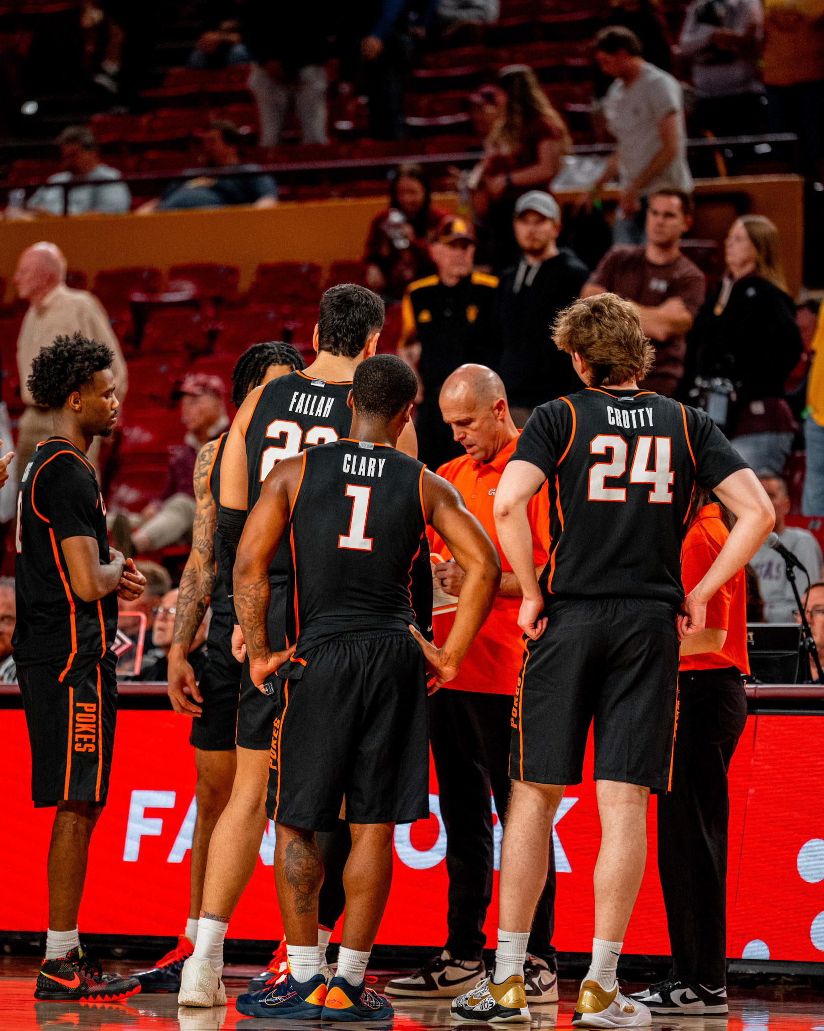 Image Taken at Oklahoma State Mens Basketball at Arizona State University, 10, 02, 2026, Desert Financial Arena, Tempe, Arizona. Carson Skidmore/OSU Athletics