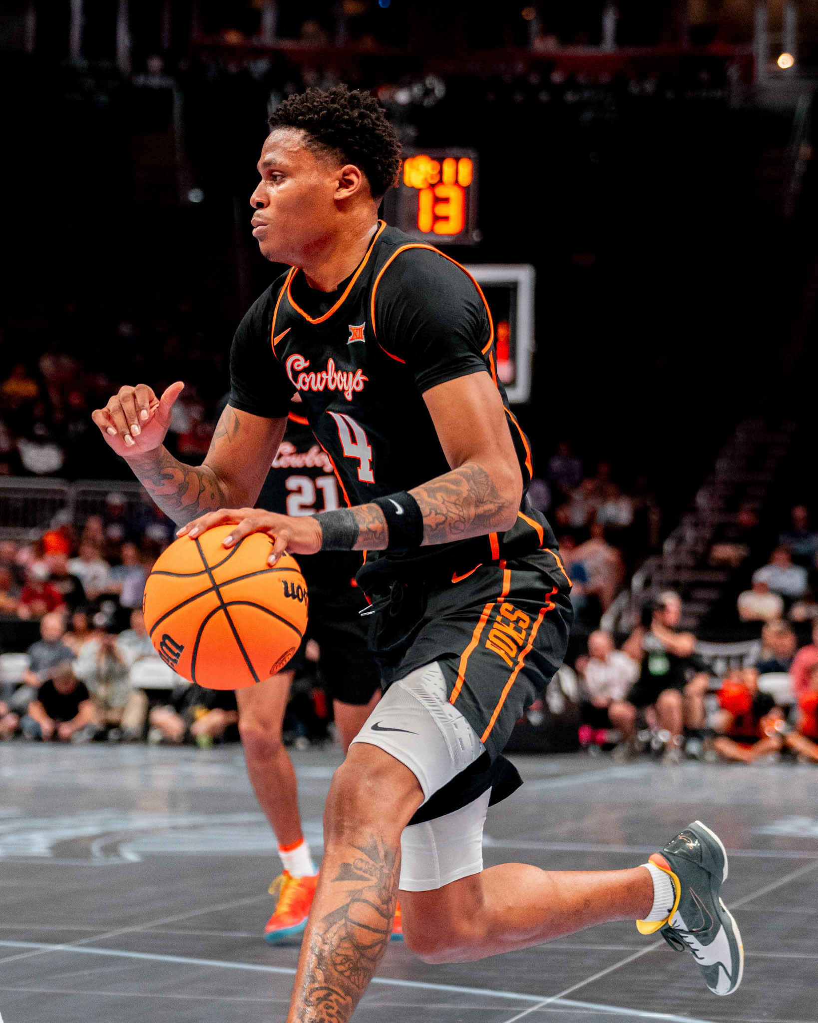 Image Taken at 2026 Phillips 66 Big 12 Men's Basketball Tournament, 11, 03, 2026, T-Mobile Center, Kansas City Missouri. Carson Skidmore/OSU Athletics