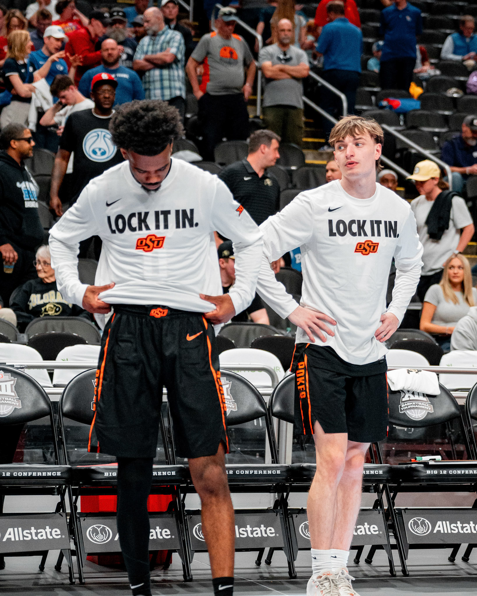 Image Taken at 2026 Phillips 66 Big 12 Men's Basketball Tournament, 11, 03, 2026, T-Mobile Center, Kansas City Missouri. Carson Skidmore/OSU Athletics