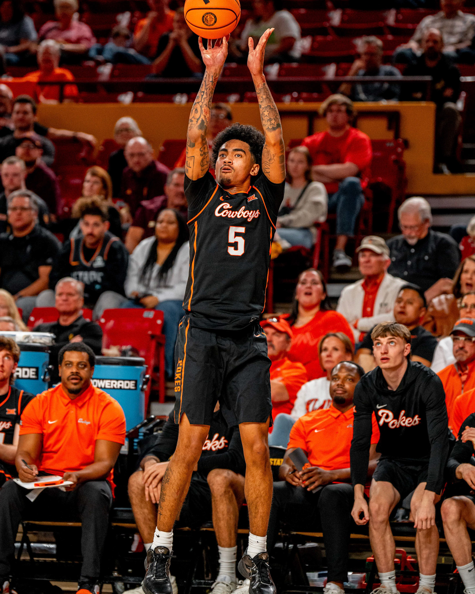 Image Taken at Oklahoma State Mens Basketball at Arizona State University, 10, 02, 2026, Desert Financial Arena, Tempe, Arizona. Carson Skidmore/OSU Athletics