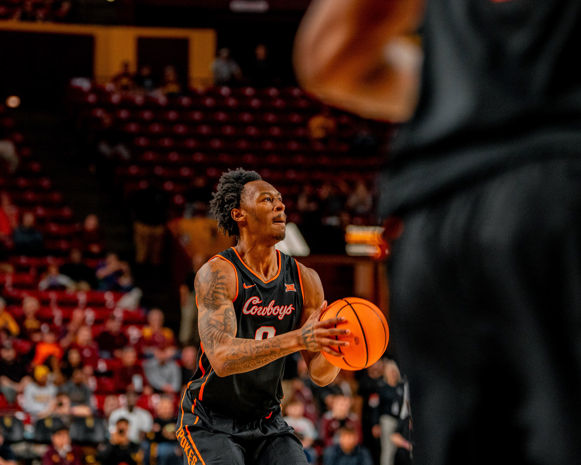 Image Taken at Oklahoma State Mens Basketball at Arizona State University, 10, 02, 2026, Desert Financial Arena, Tempe, Arizona. Carson Skidmore/OSU Athletics
