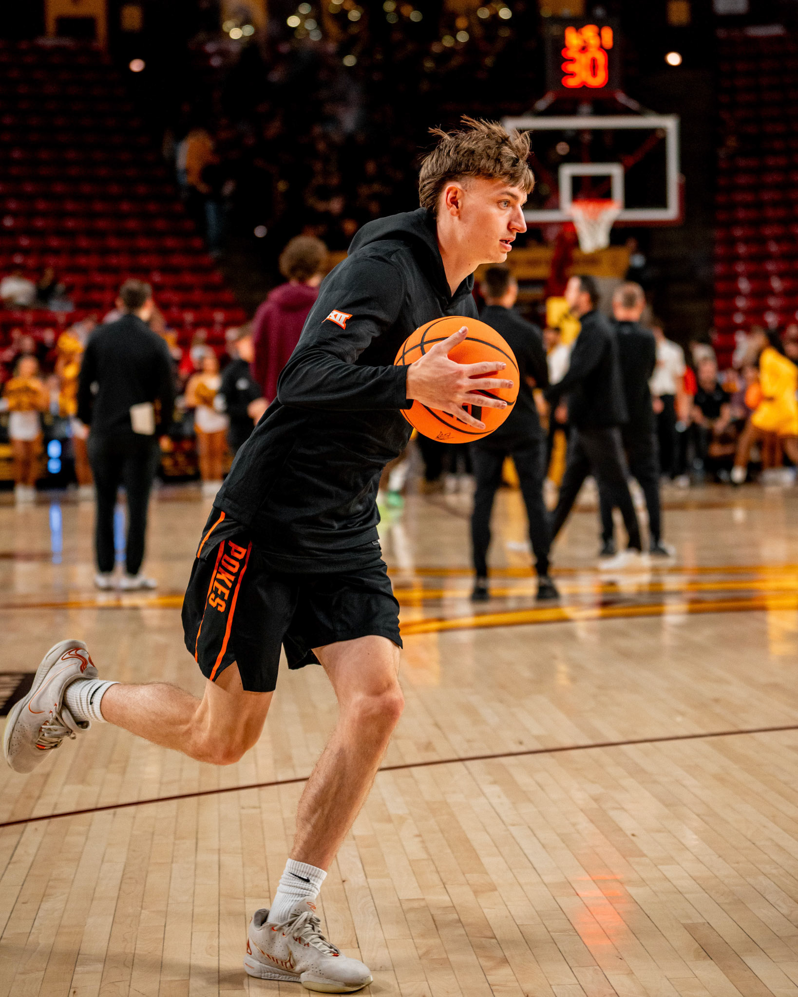 Image Taken at Oklahoma State Mens Basketball at Arizona State University, 10, 02, 2026, Desert Financial Arena, Tempe, Arizona. Carson Skidmore/OSU Athletics