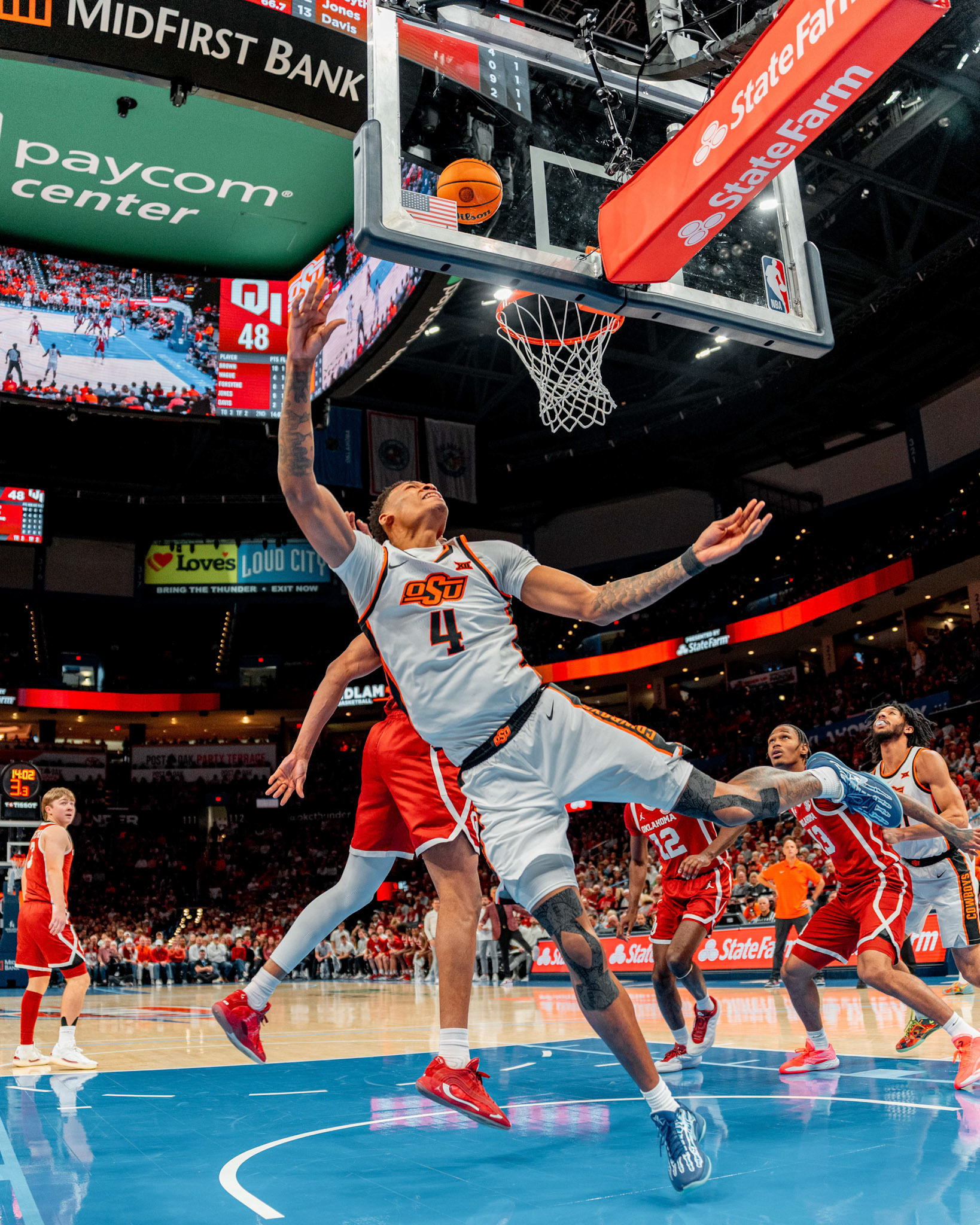 Image Taken at OkState vs Oklahoma, 13, 12, 2025, Paycom Center, Oklahoma City Oklahoma. Carson Skidmore/OSU Athletics