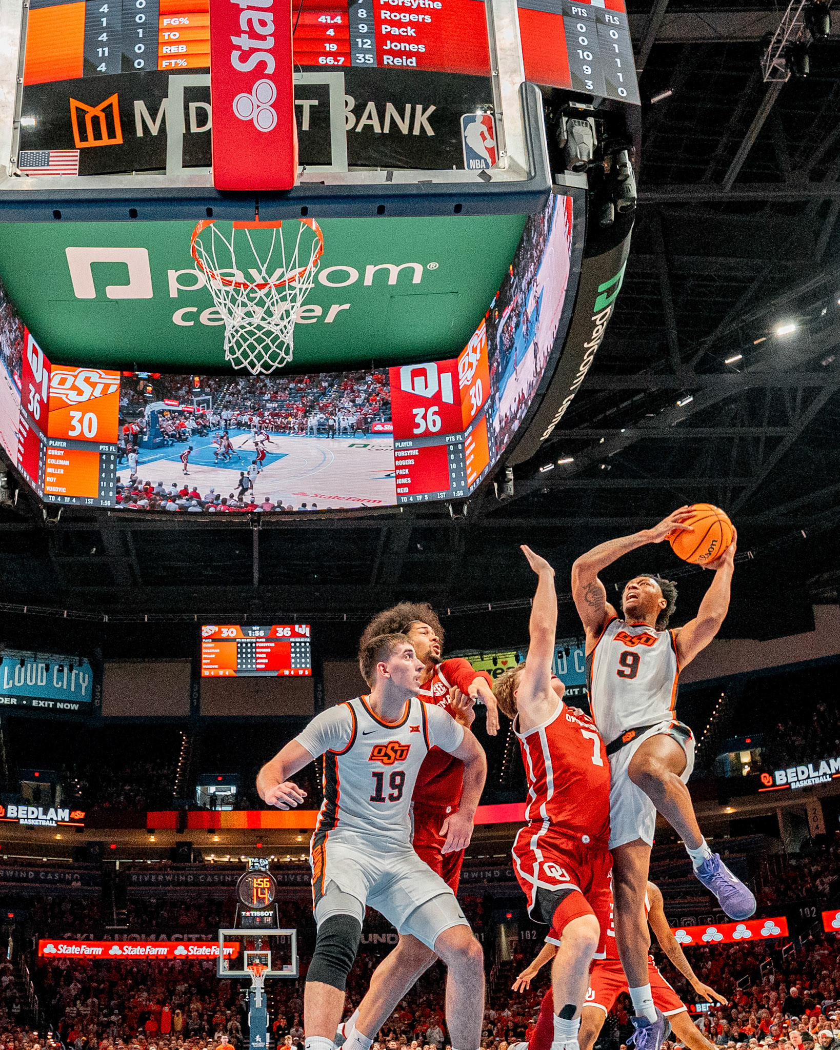 Image Taken at OkState vs Oklahoma, 13, 12, 2025, Paycom Center, Oklahoma City Oklahoma. Carson Skidmore/OSU Athletics