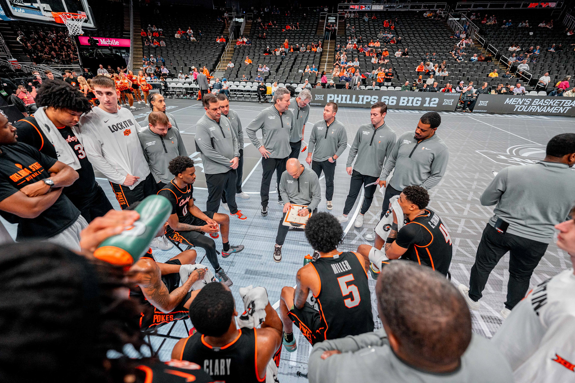 Image Taken at 2026 Phillips 66 Big 12 Men's Basketball Tournament, 11, 03, 2026, T-Mobile Center, Kansas City Missouri. Carson Skidmore/OSU Athletics