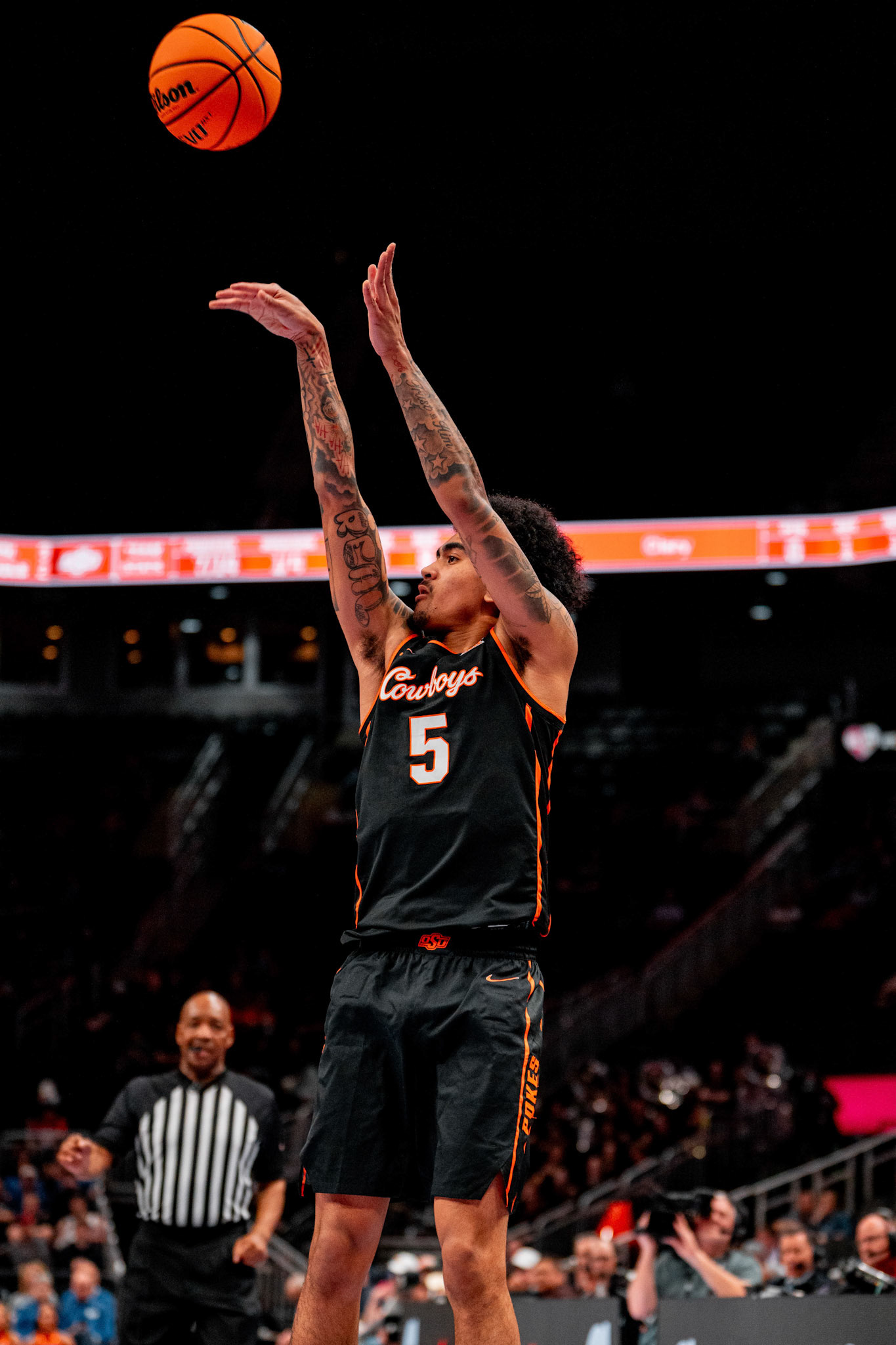 Image Taken at 2026 Phillips 66 Big 12 Men's Basketball Tournament, 11, 03, 2026, T-Mobile Center, Kansas City Missouri. Carson Skidmore/OSU Athletics