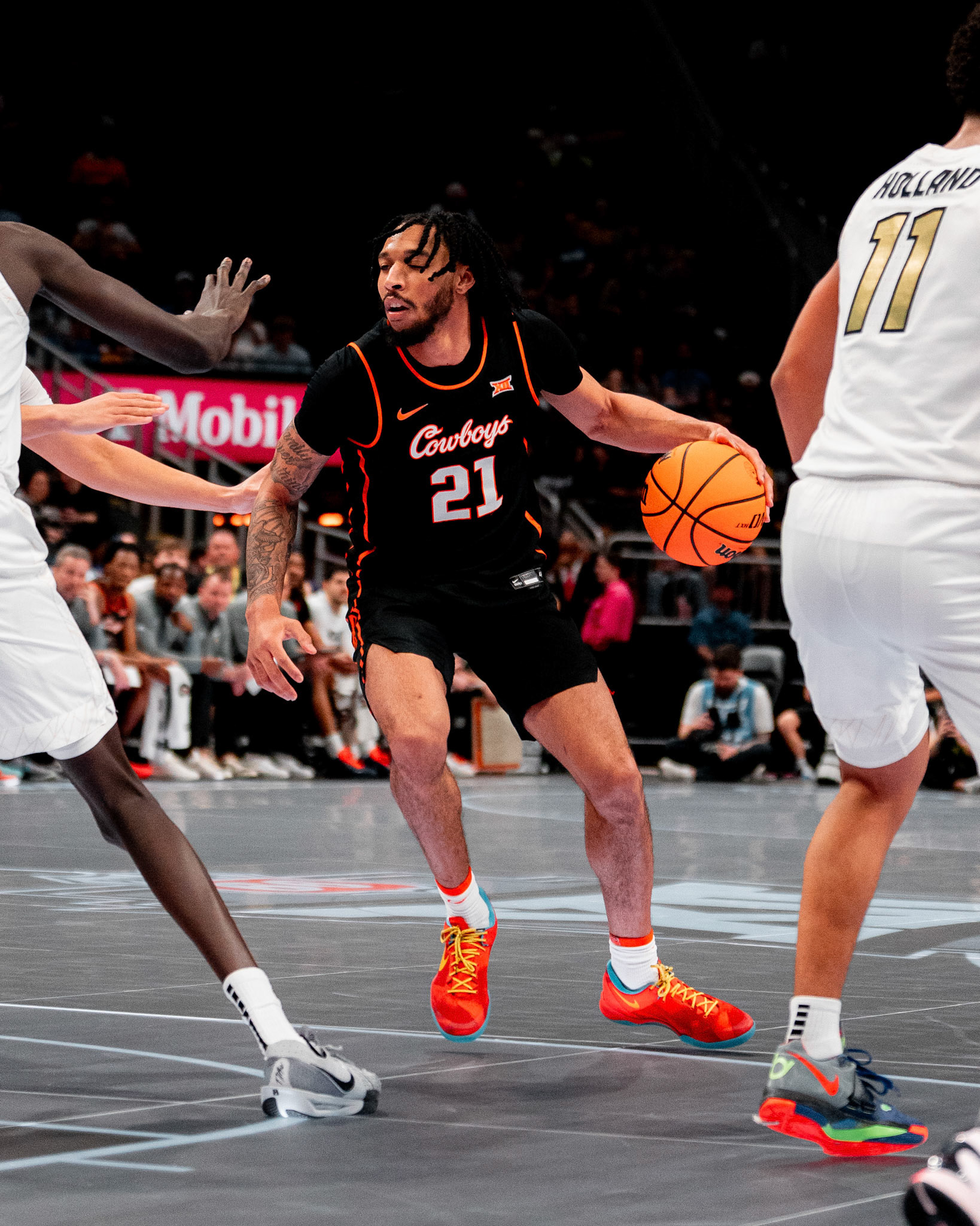 Image Taken at 2026 Phillips 66 Big 12 Men's Basketball Tournament, 11, 03, 2026, T-Mobile Center, Kansas City Missouri. Carson Skidmore/OSU Athletics