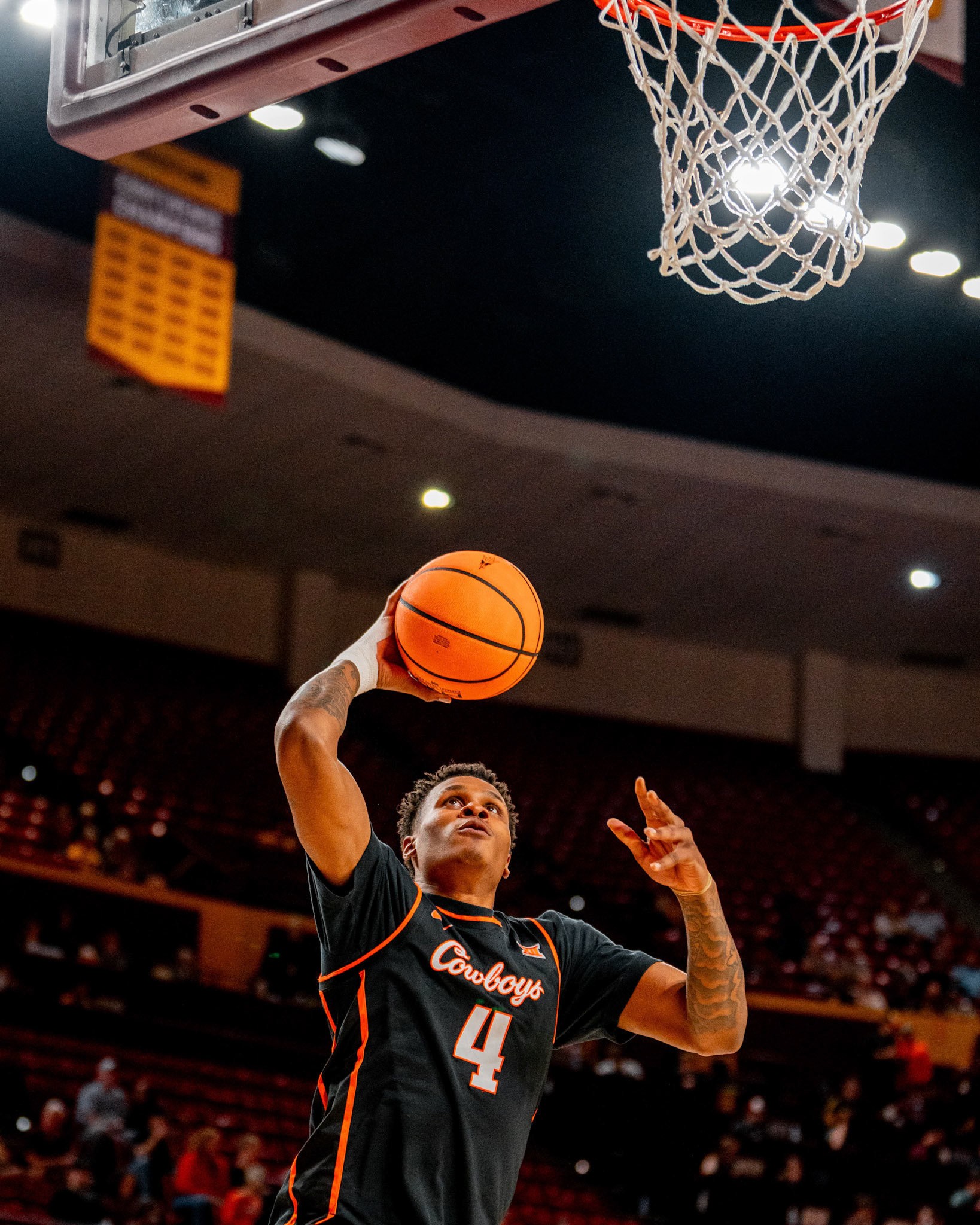 Image Taken at Oklahoma State Mens Basketball at Arizona State University, 10, 02, 2026, Desert Financial Arena, Tempe, Arizona. Carson Skidmore/OSU Athletics