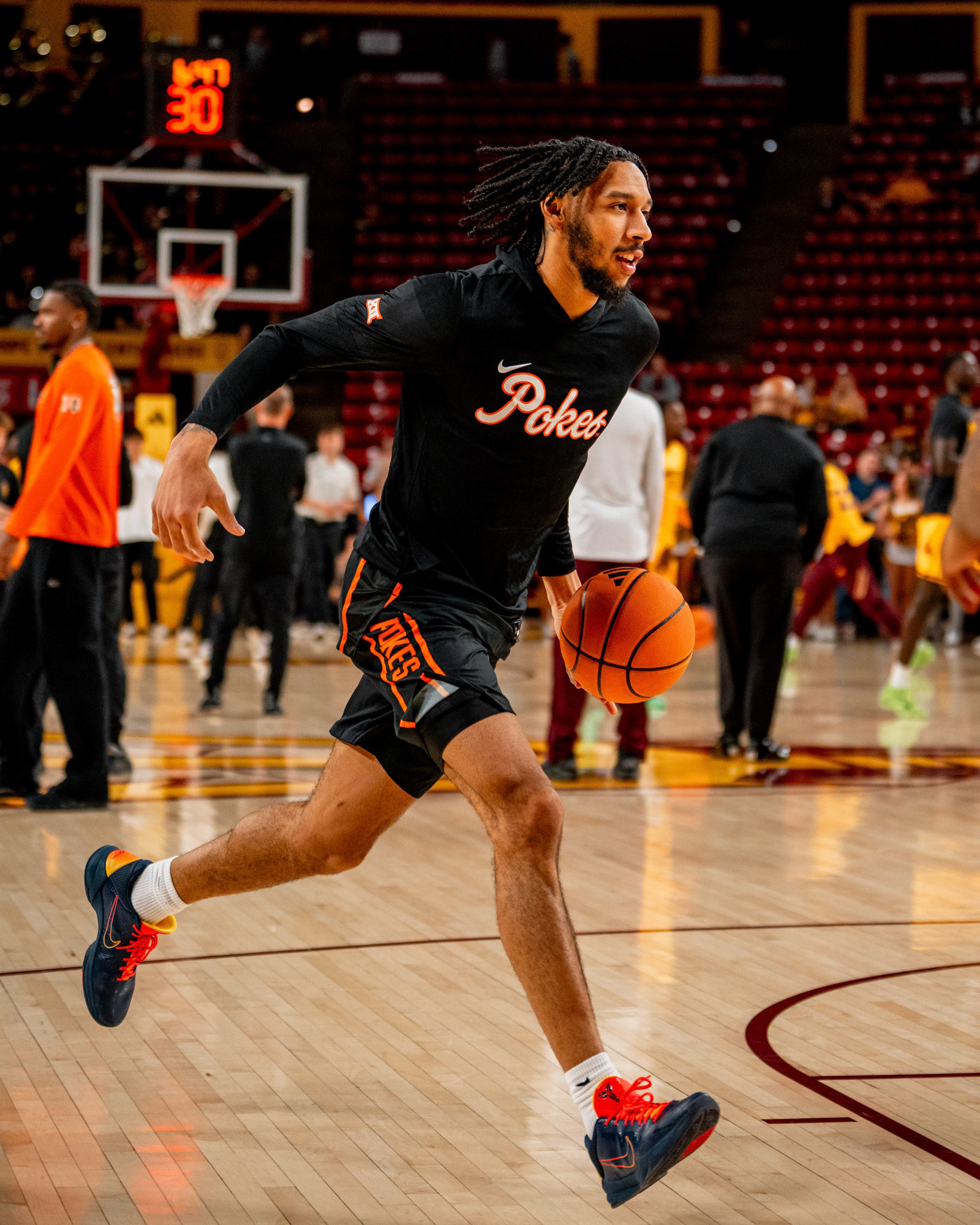Image Taken at Oklahoma State Mens Basketball at Arizona State University, 10, 02, 2026, Desert Financial Arena, Tempe, Arizona. Carson Skidmore/OSU Athletics