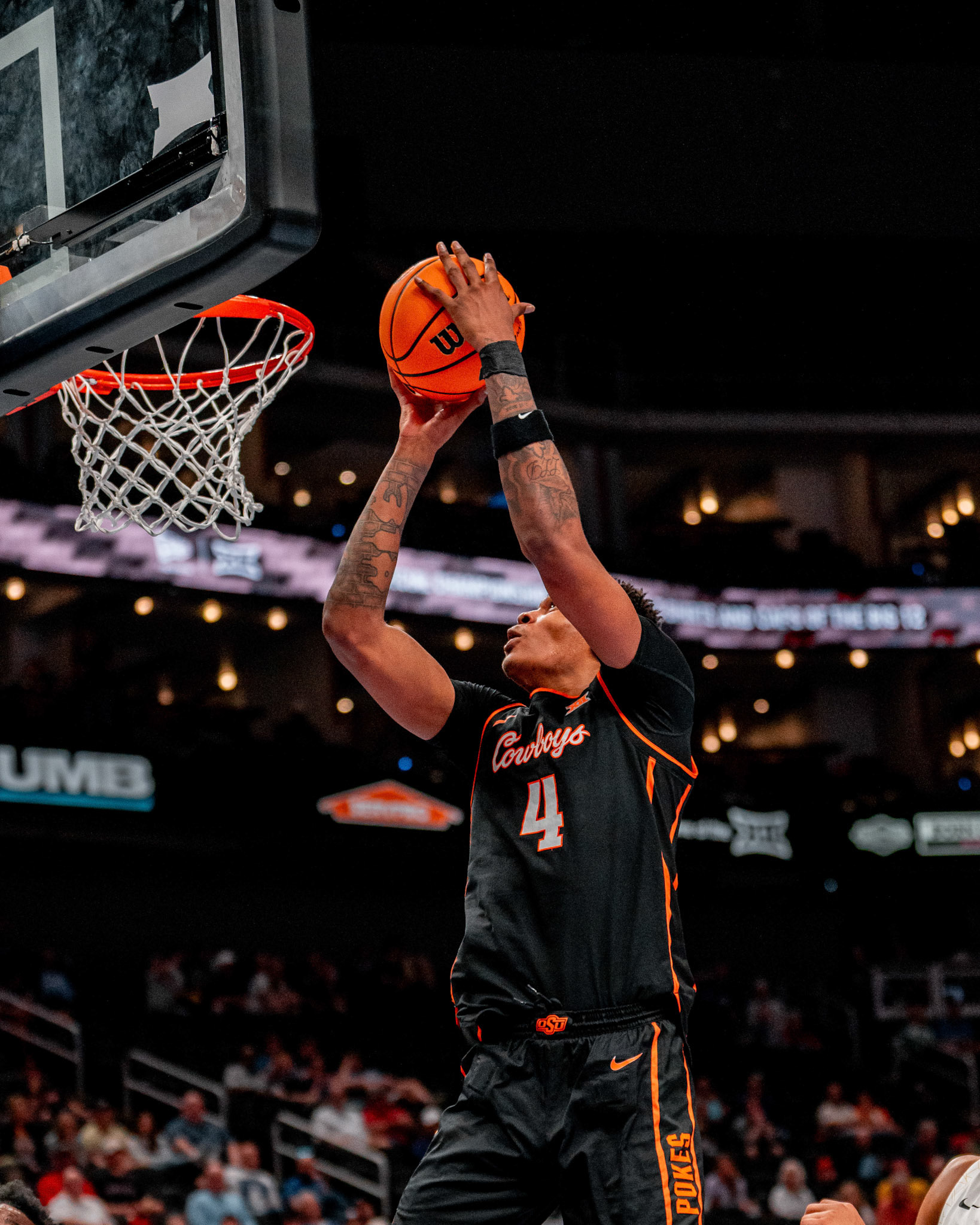 Image Taken at 2026 Phillips 66 Big 12 Men's Basketball Tournament, 11, 03, 2026, T-Mobile Center, Kansas City Missouri. Carson Skidmore/OSU Athletics