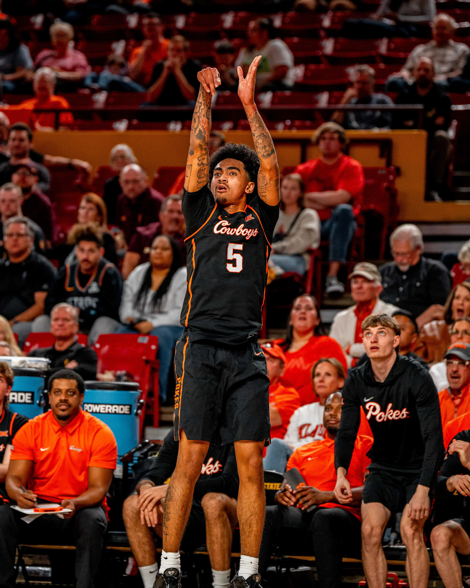 Image Taken at Oklahoma State Mens Basketball at Arizona State University, 10, 02, 2026, Desert Financial Arena, Tempe, Arizona. Carson Skidmore/OSU Athletics