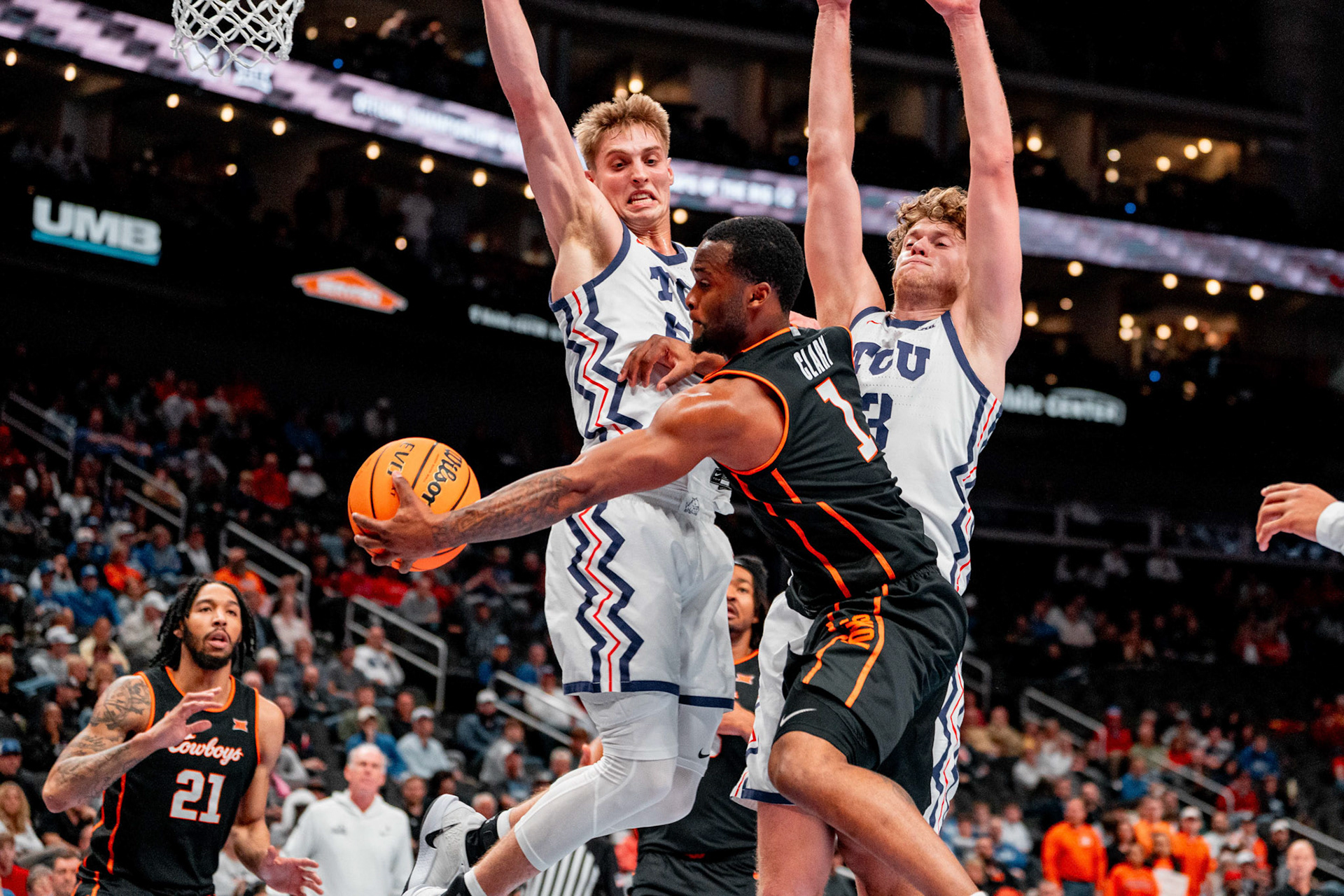 Image Taken at MBB vs TCU (Big 12 Tournamentt, 12, 03, 2026, T-Mobile Center, Kansas City Missouri. Carson Skidmore/OSU Athletics