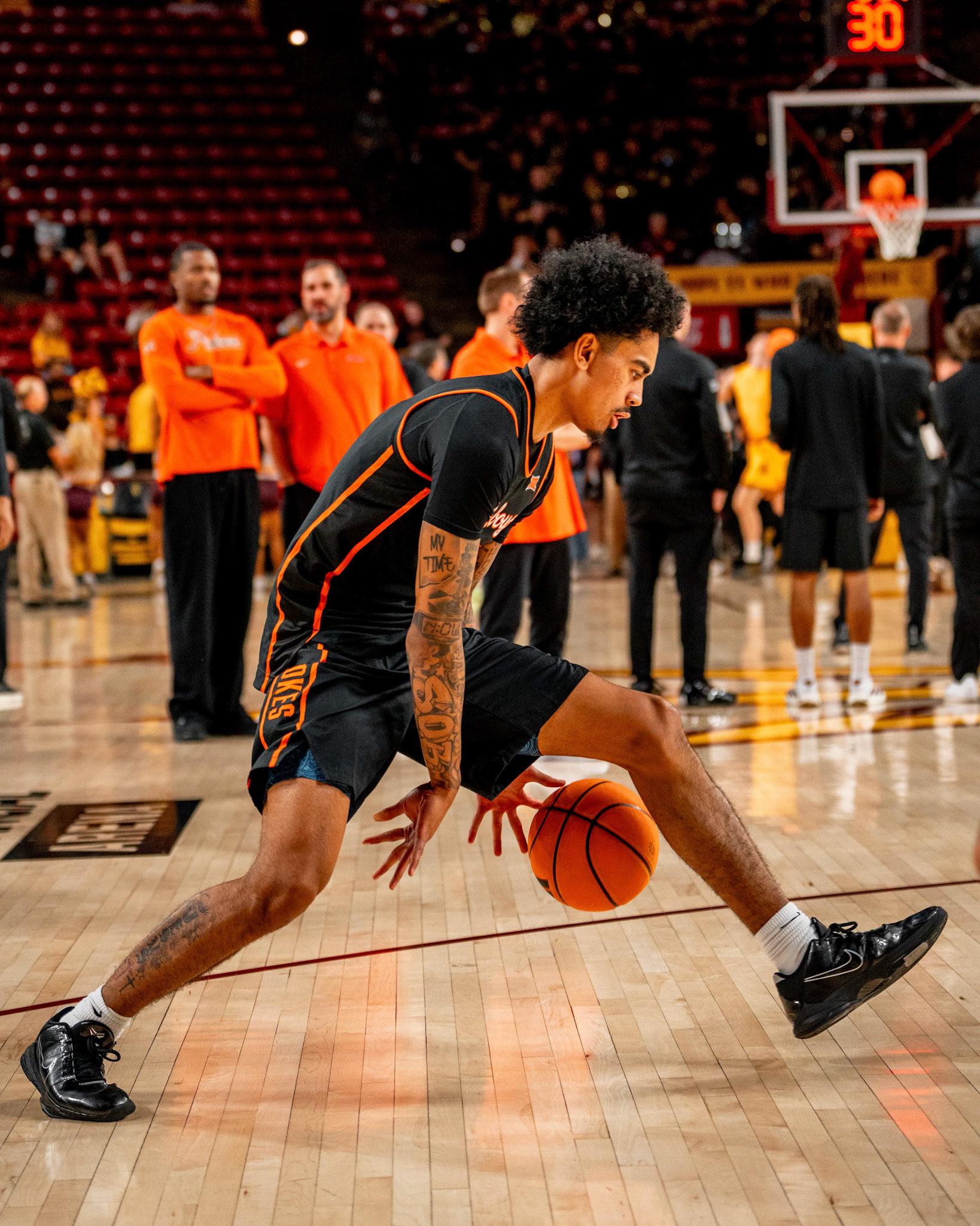 Image Taken at Oklahoma State Mens Basketball at Arizona State University, 10, 02, 2026, Desert Financial Arena, Tempe, Arizona. Carson Skidmore/OSU Athletics