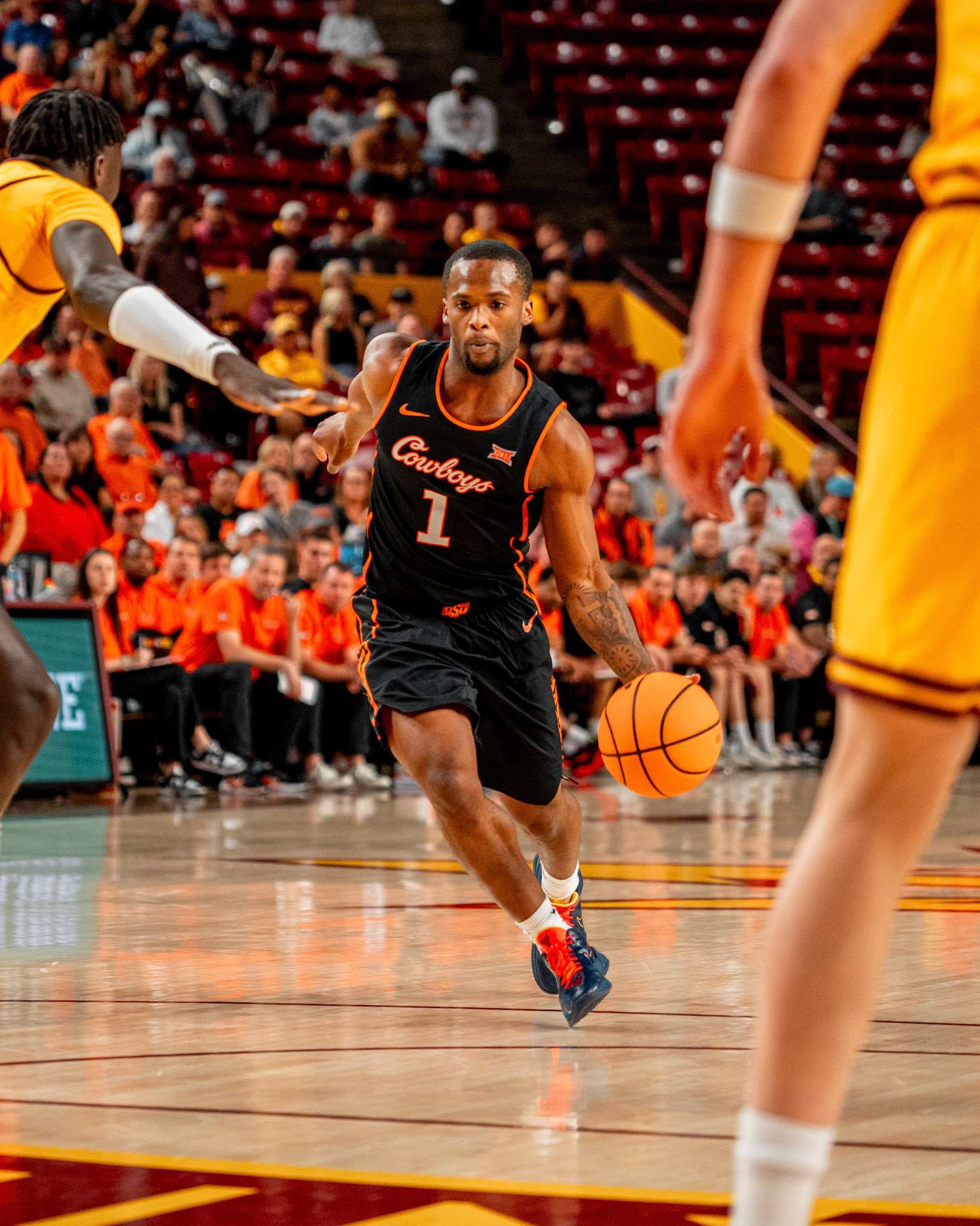 Image Taken at Oklahoma State Mens Basketball at Arizona State University, 10, 02, 2026, Desert Financial Arena, Tempe, Arizona. Carson Skidmore/OSU Athletics