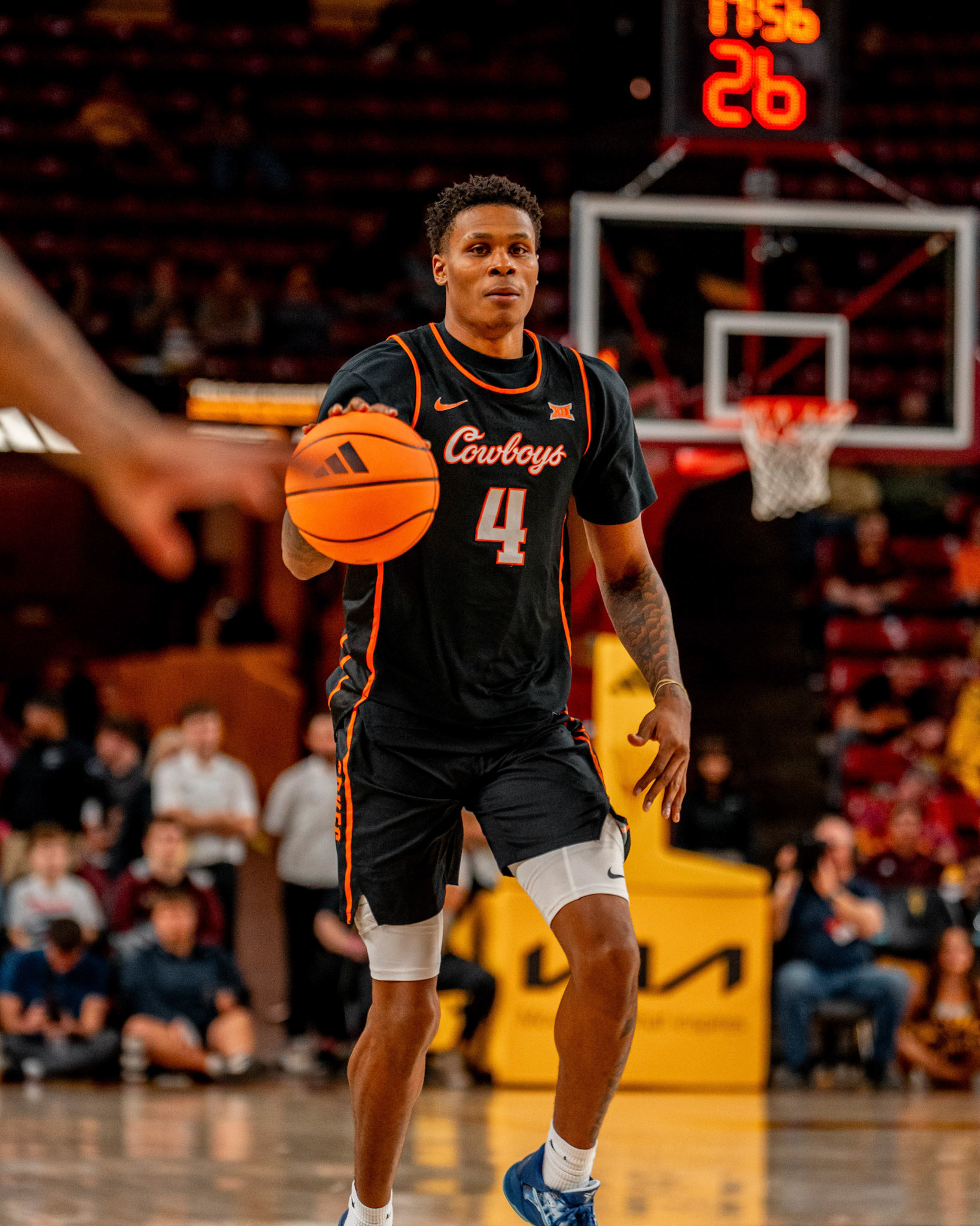 Image Taken at Oklahoma State Mens Basketball at Arizona State University, 10, 02, 2026, Desert Financial Arena, Tempe, Arizona. Carson Skidmore/OSU Athletics