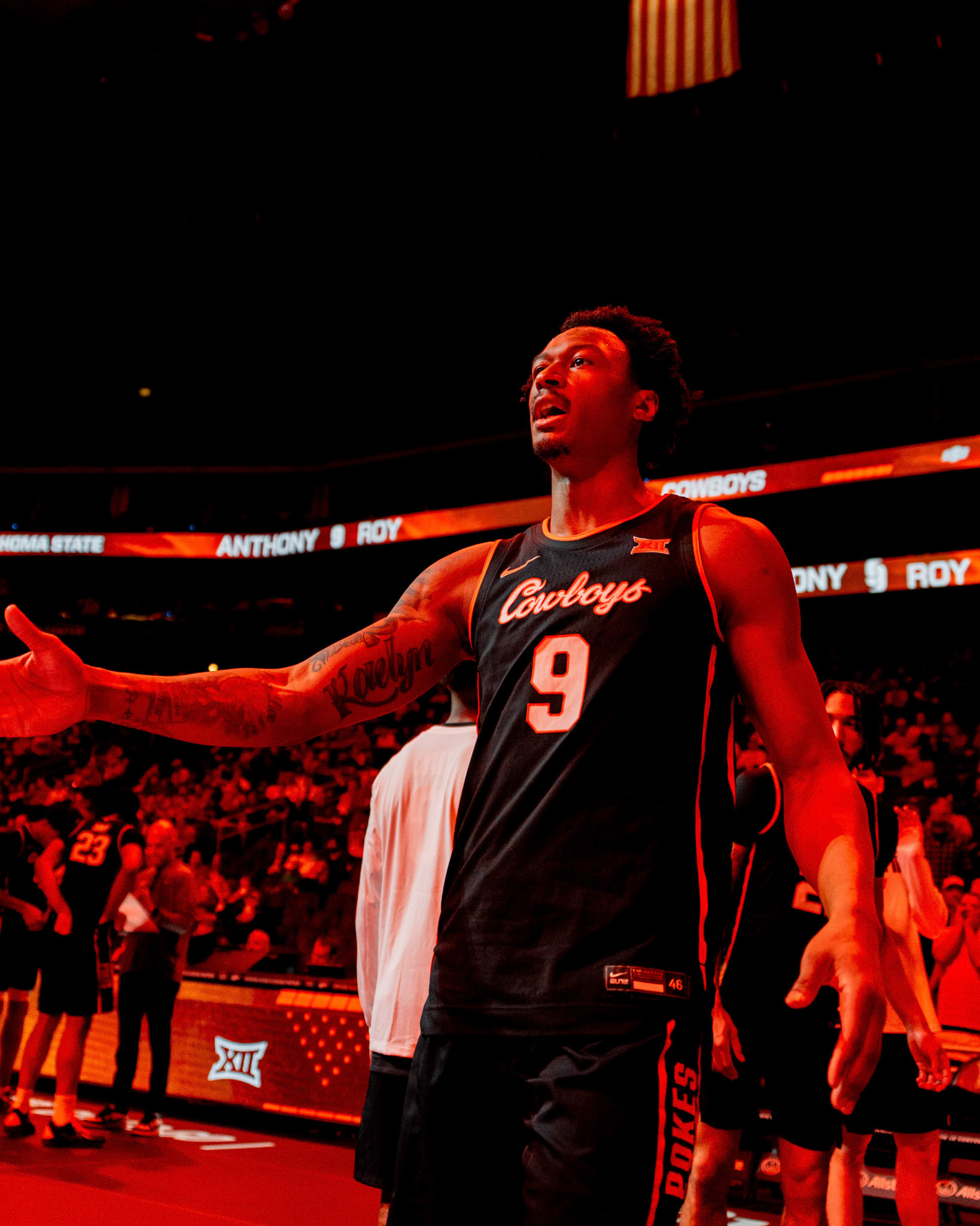 Image Taken at 2026 Phillips 66 Big 12 Men's Basketball Tournament, 11, 03, 2026, T-Mobile Center, Kansas City Missouri. Carson Skidmore/OSU Athletics