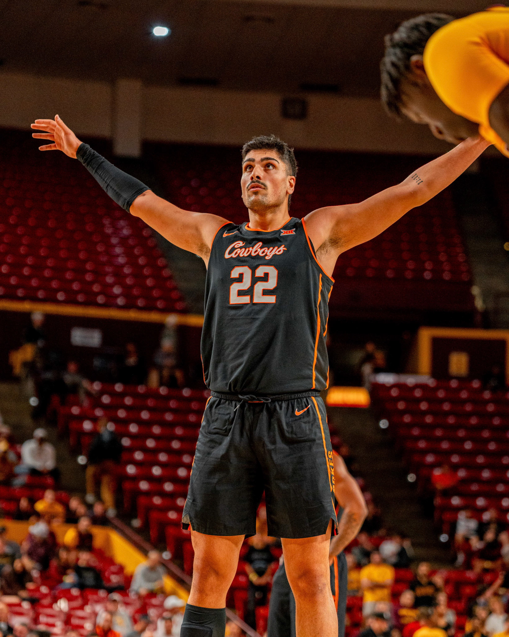 Image Taken at Oklahoma State Mens Basketball at Arizona State University, 10, 02, 2026, Desert Financial Arena, Tempe, Arizona. Carson Skidmore/OSU Athletics