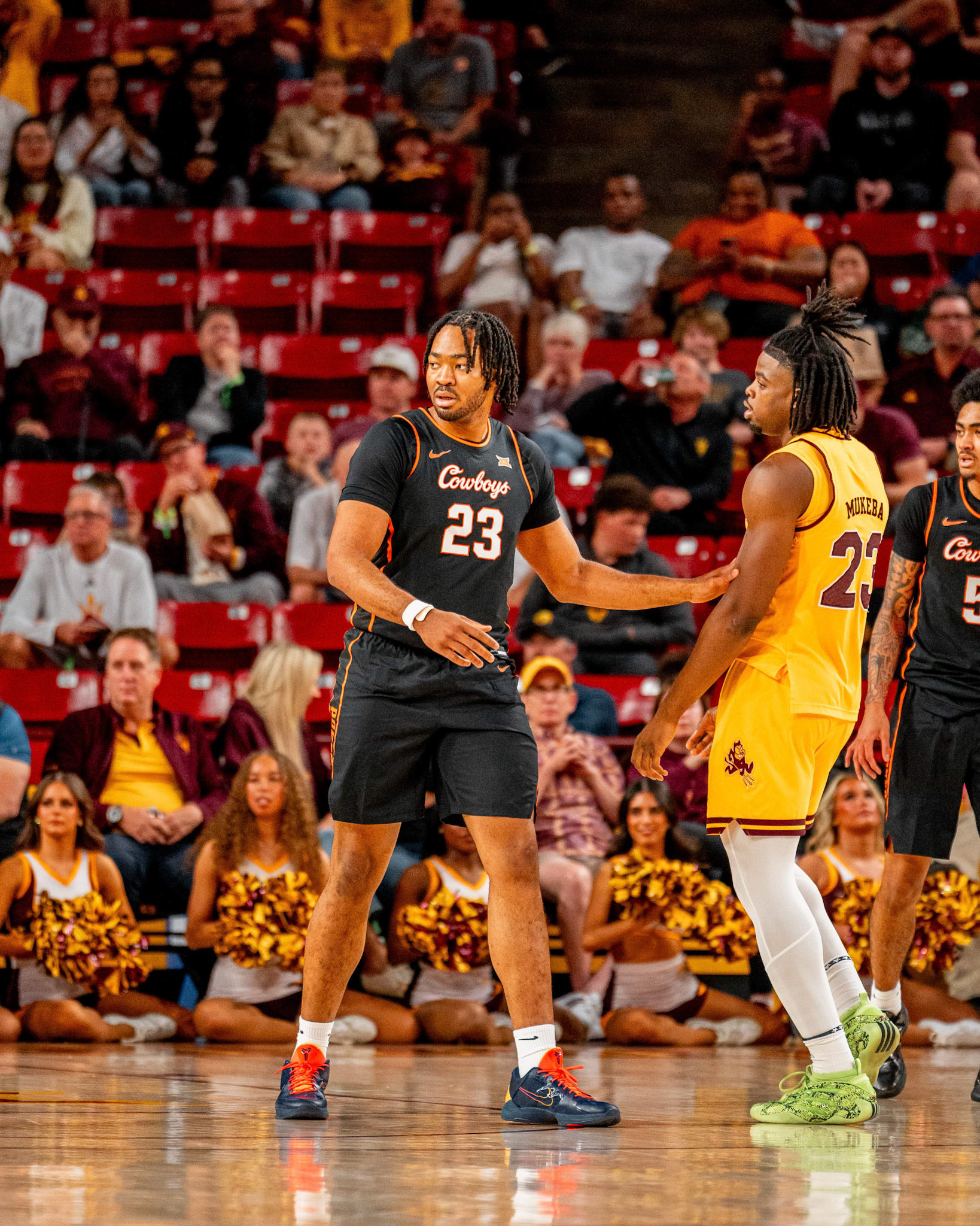 Image Taken at Oklahoma State Mens Basketball at Arizona State University, 10, 02, 2026, Desert Financial Arena, Tempe, Arizona. Carson Skidmore/OSU Athletics