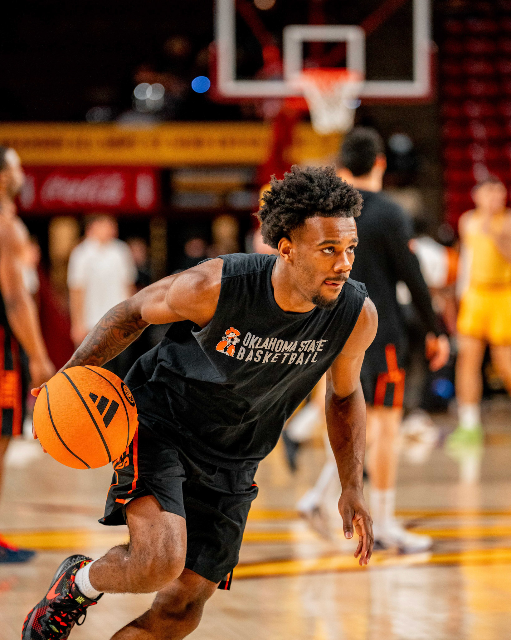 Image Taken at Oklahoma State Mens Basketball at Arizona State University, 10, 02, 2026, Desert Financial Arena, Tempe, Arizona. Carson Skidmore/OSU Athletics