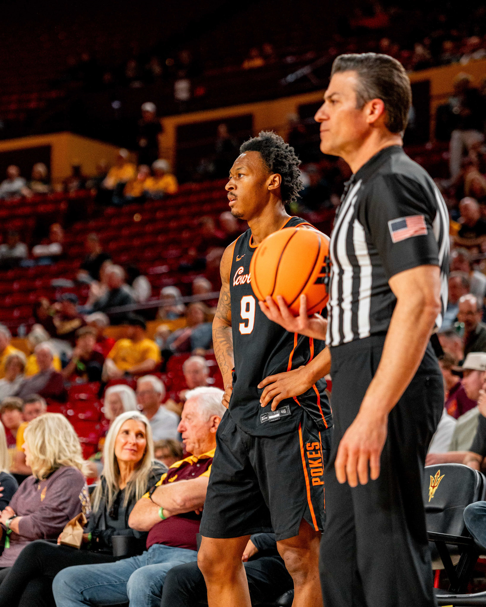 Image Taken at Oklahoma State Mens Basketball at Arizona State University, 10, 02, 2026, Desert Financial Arena, Tempe, Arizona. Carson Skidmore/OSU Athletics
