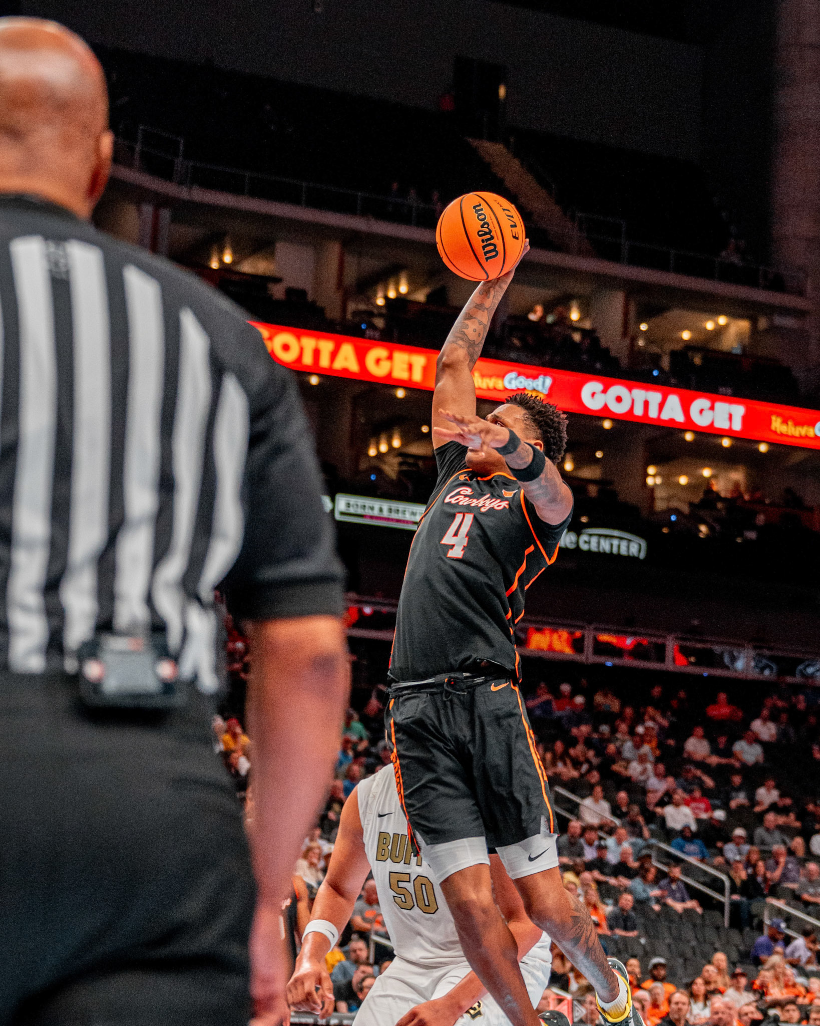 Image Taken at 2026 Phillips 66 Big 12 Men's Basketball Tournament, 11, 03, 2026, T-Mobile Center, Kansas City Missouri. Carson Skidmore/OSU Athletics