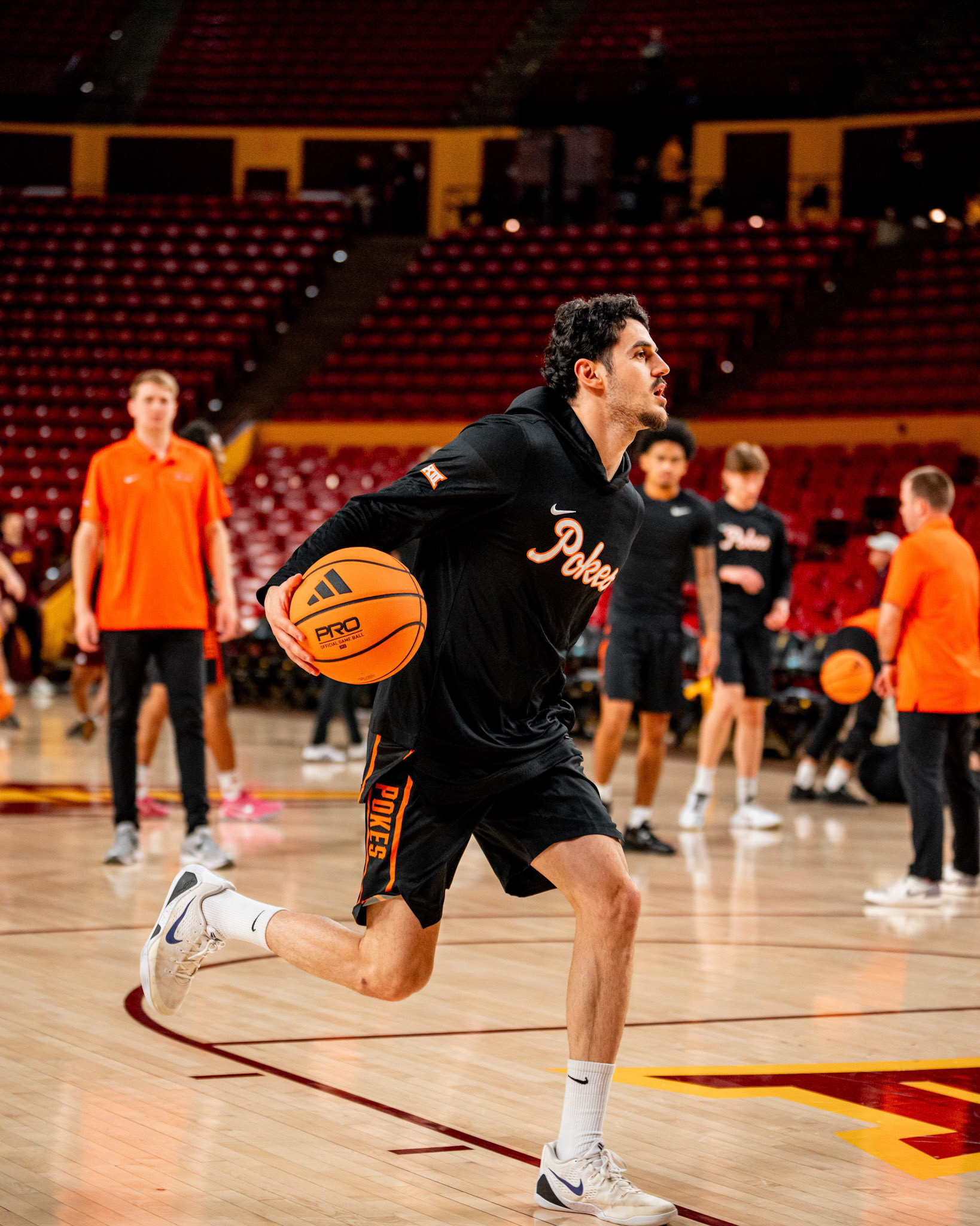 Image Taken at Oklahoma State Mens Basketball at Arizona State University, 10, 02, 2026, Desert Financial Arena, Tempe, Arizona. Carson Skidmore/OSU Athletics