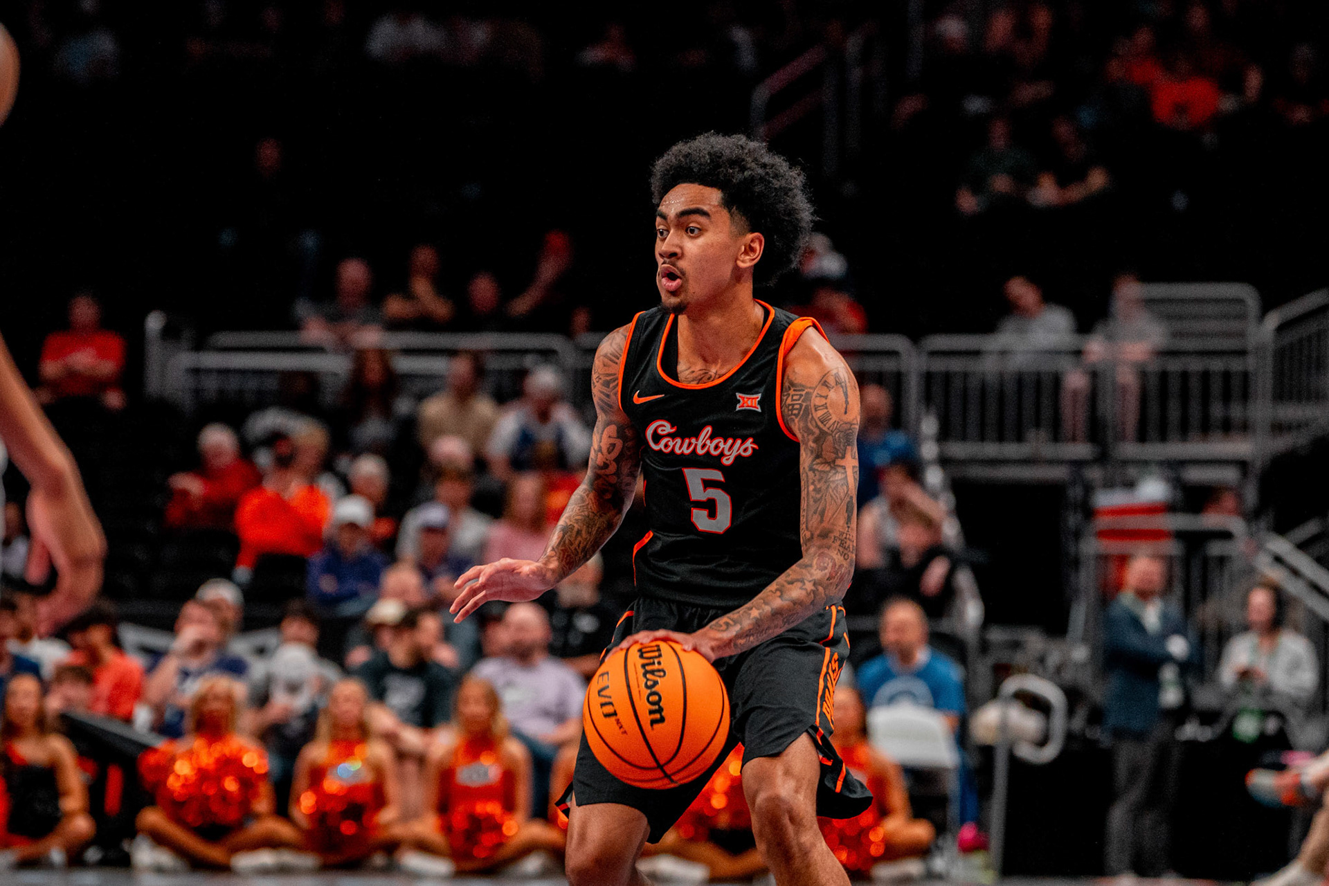 Image Taken at 2026 Phillips 66 Big 12 Men's Basketball Tournament, 11, 03, 2026, T-Mobile Center, Kansas City Missouri. Carson Skidmore/OSU Athletics