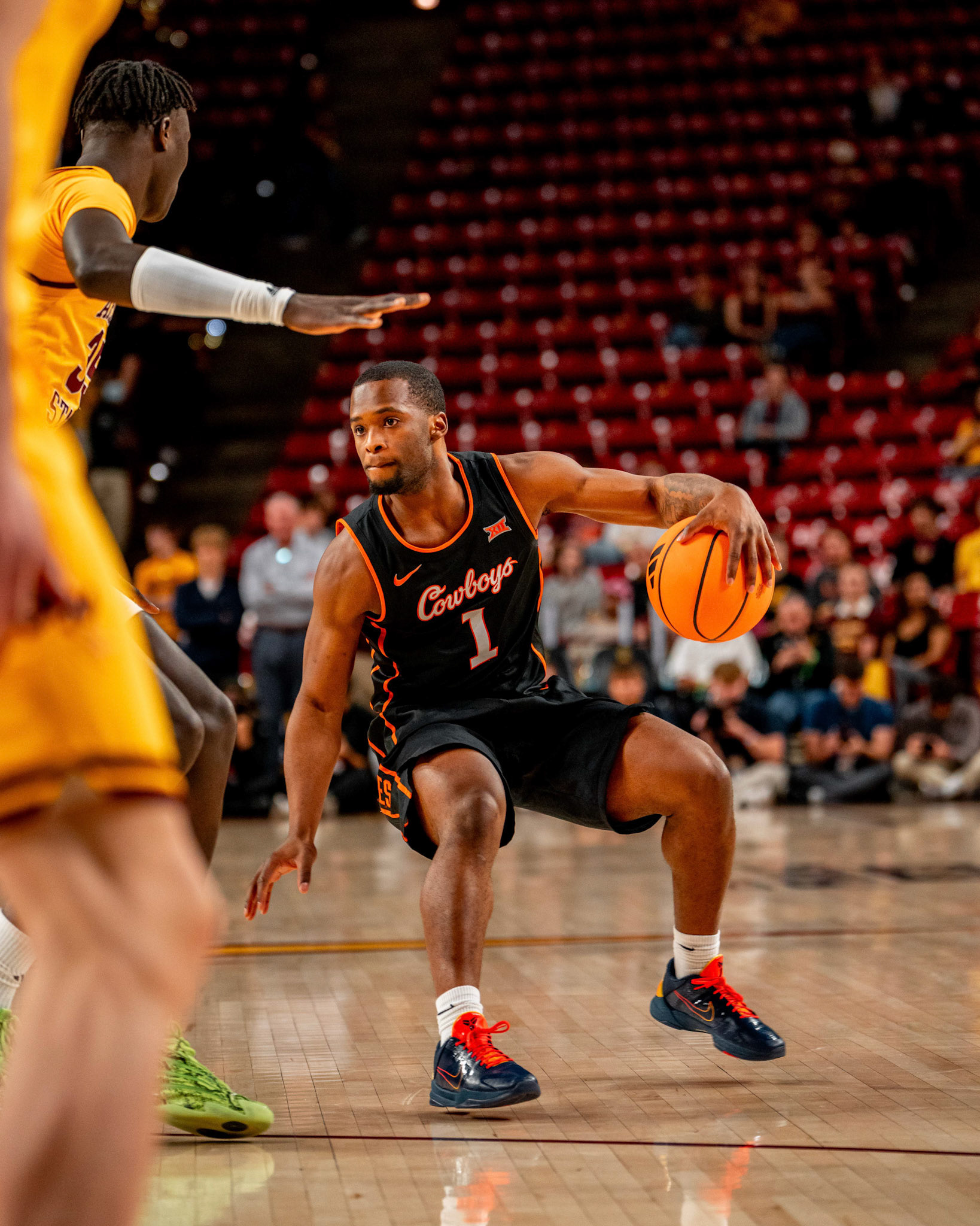 Image Taken at Oklahoma State Mens Basketball at Arizona State University, 10, 02, 2026, Desert Financial Arena, Tempe, Arizona. Carson Skidmore/OSU Athletics